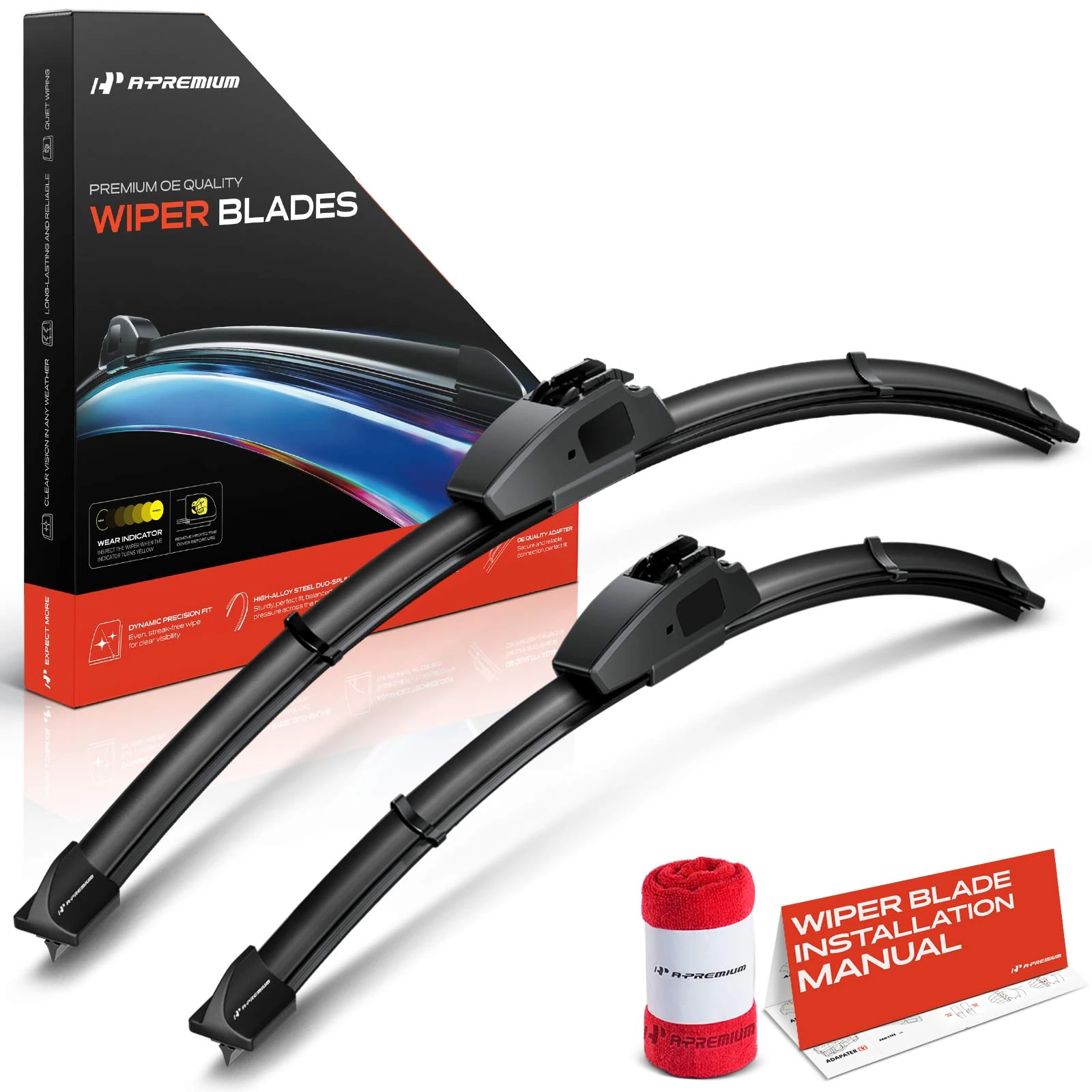 2 Pcs Front 24" & 18" Windshield Wiper Blades