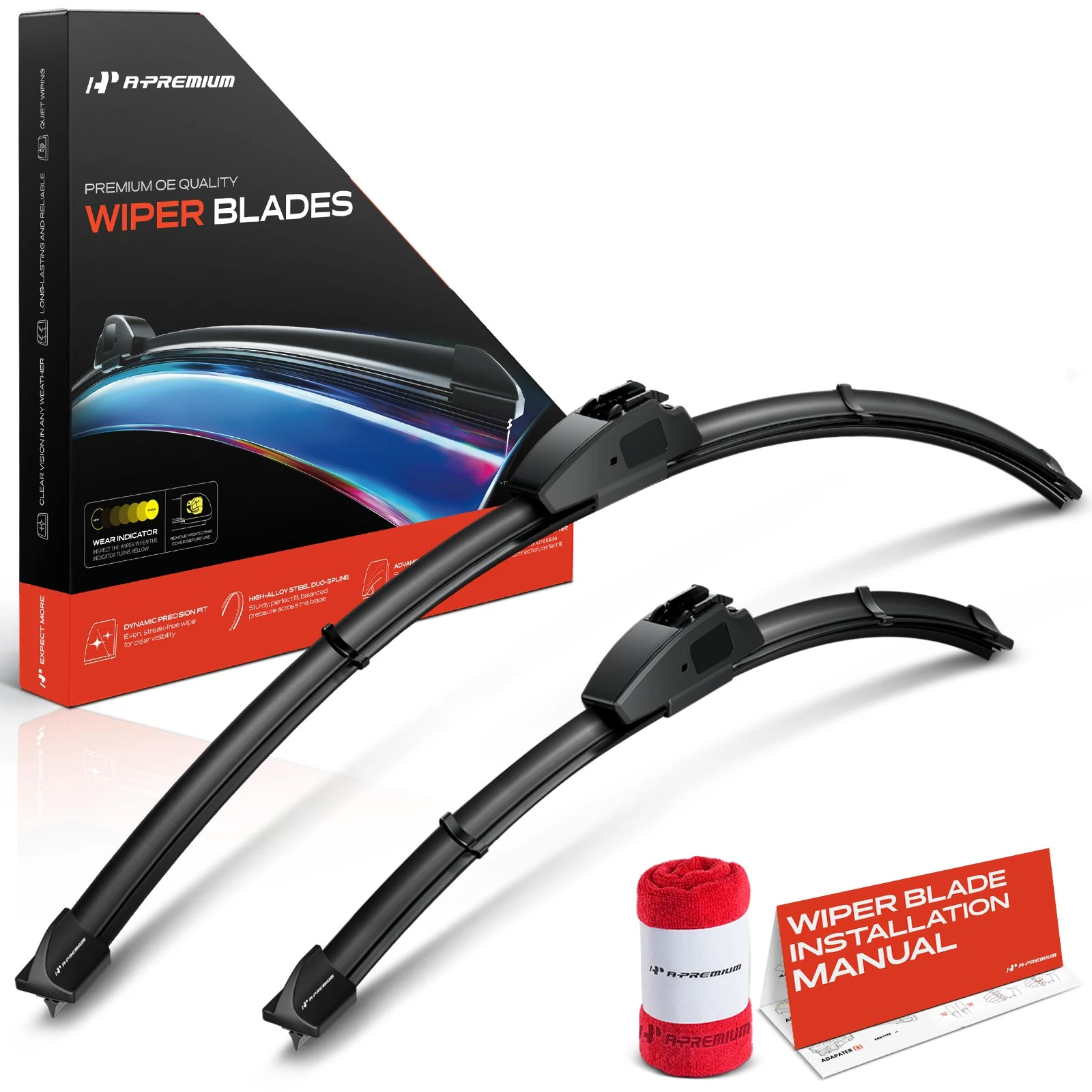2 Pcs Front 26" & 17" Windshield Wiper Blades