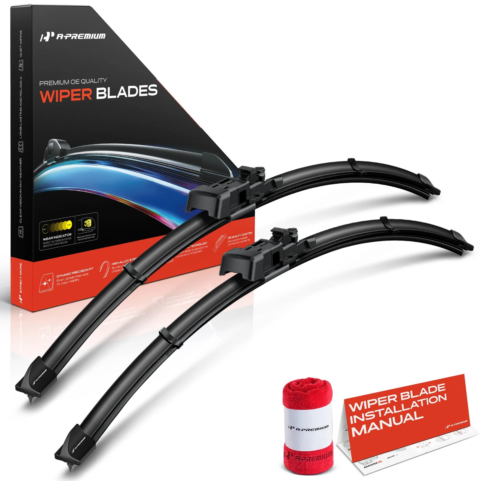 2 Pcs Front 22" & 19" Windshield Wiper Blades
