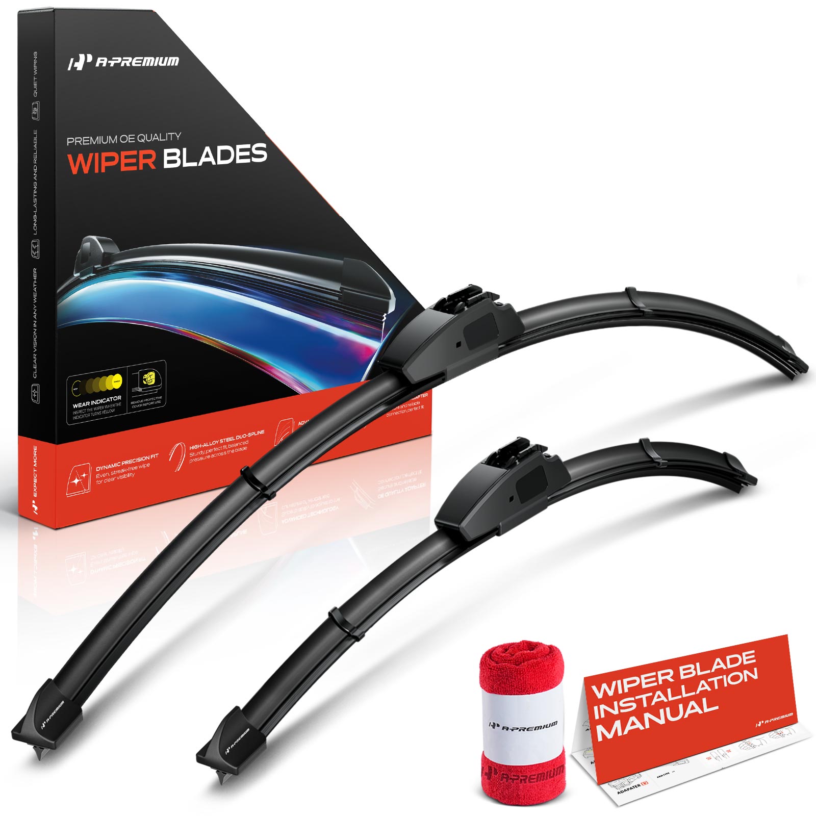 2 Pcs Front 26" & 18" Windshield Wiper Blades