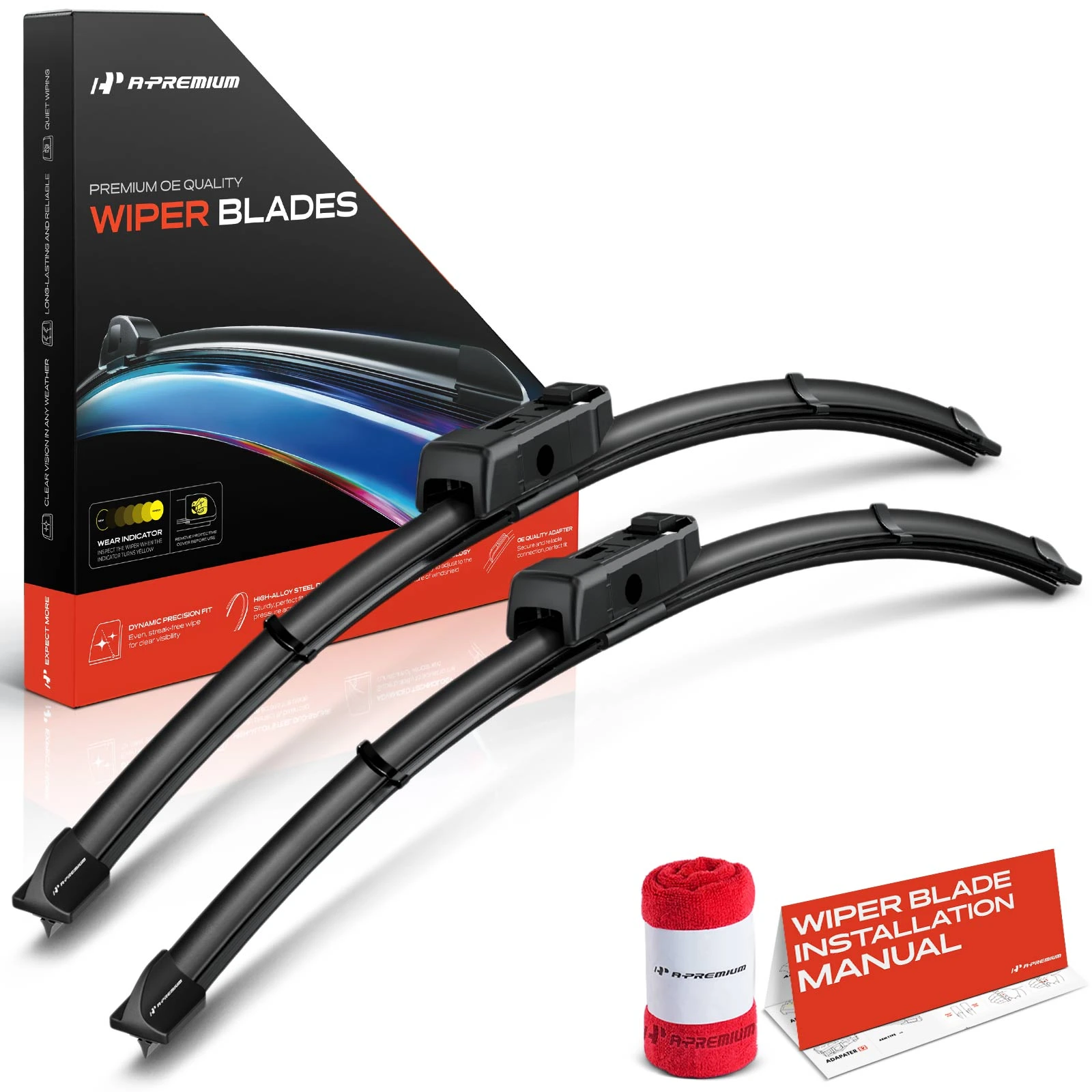 2 Pcs Front 24" & 20" Windshield Wiper Blades