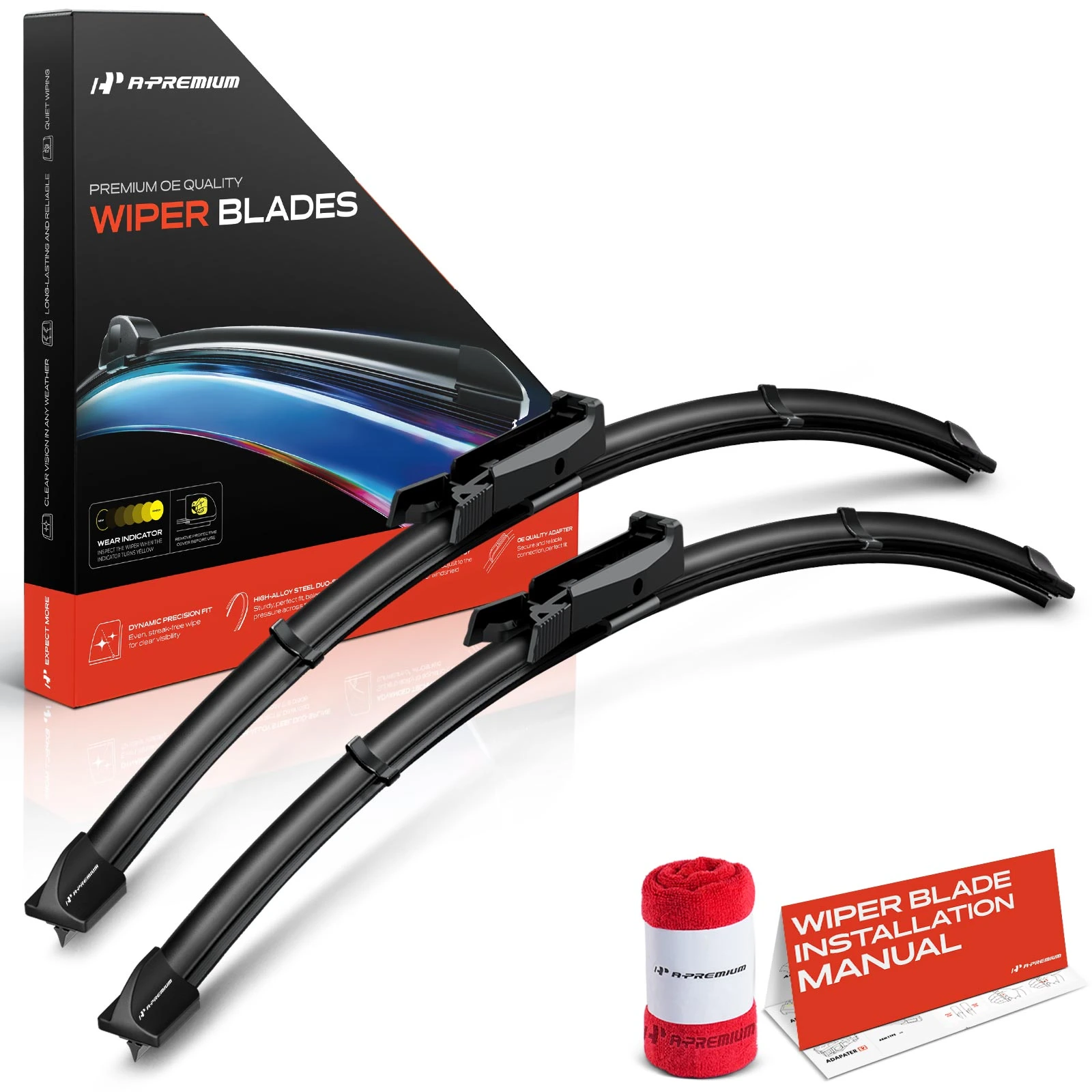 2 Pcs Front 22" & 22" Windshield Wiper Blades