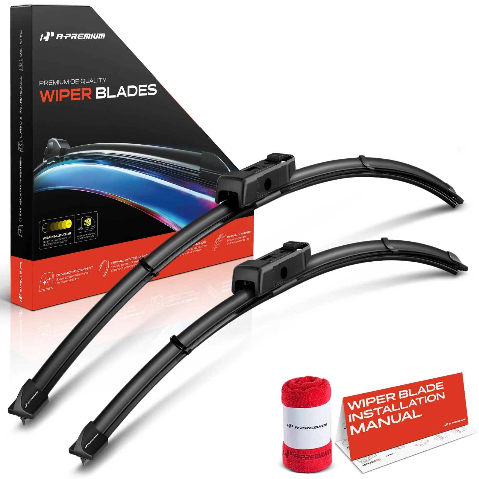 2 Pcs Front 26" & 21" Windshield Wiper Blades
