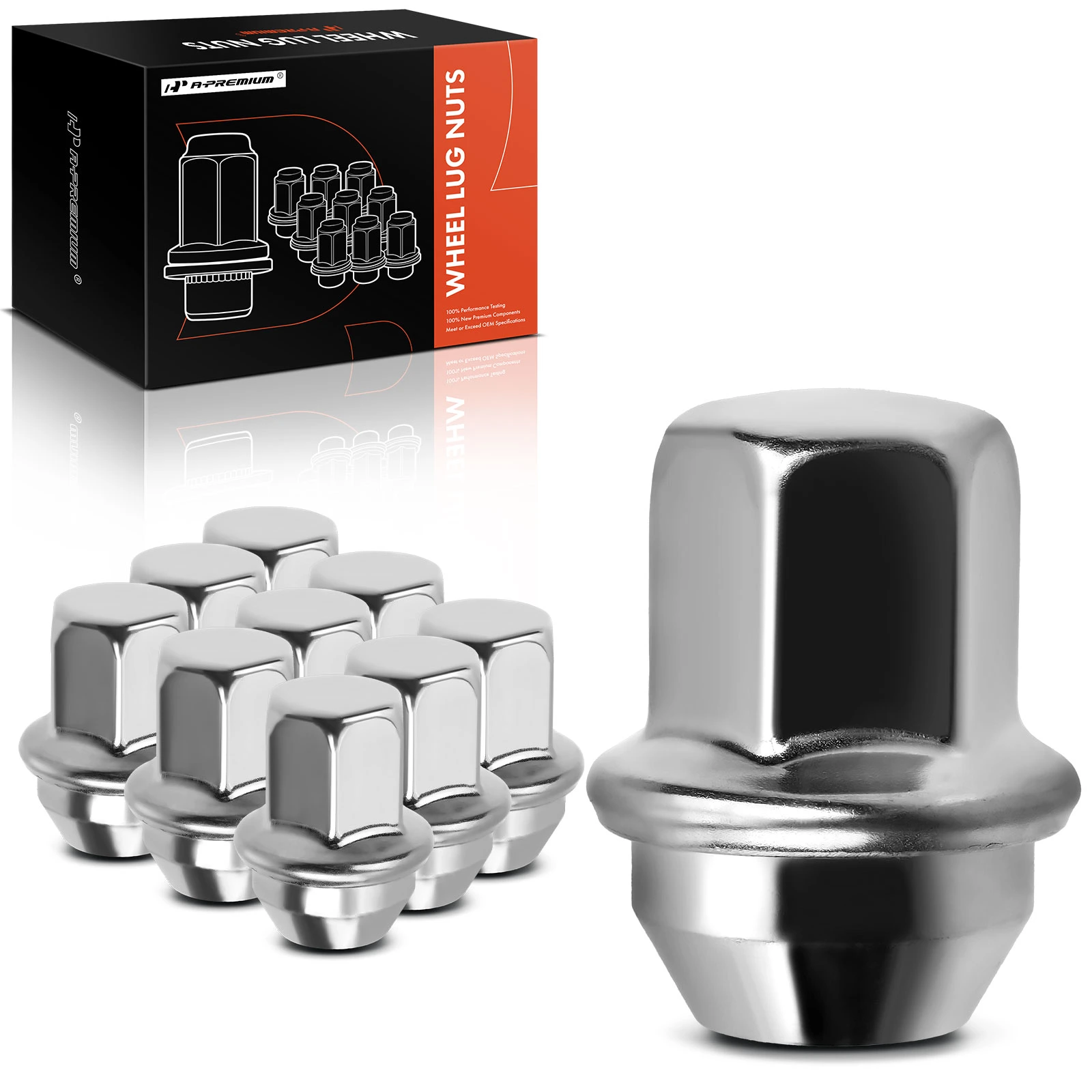 10 Pcs Front or Rear M12-1.5 Wheel Lug Nut