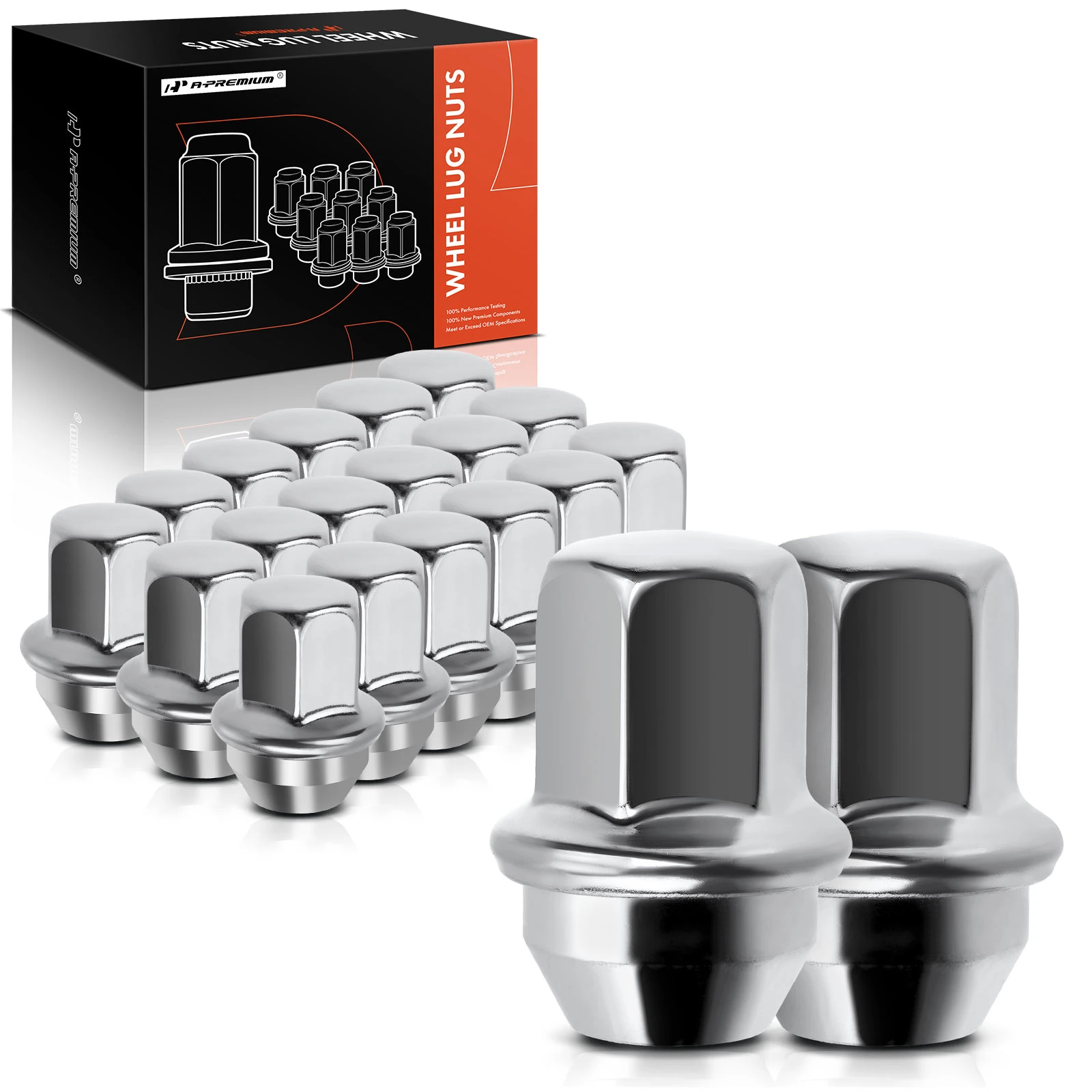 20 Pcs Front & Rear M12-1.5 Wheel Lug Nut