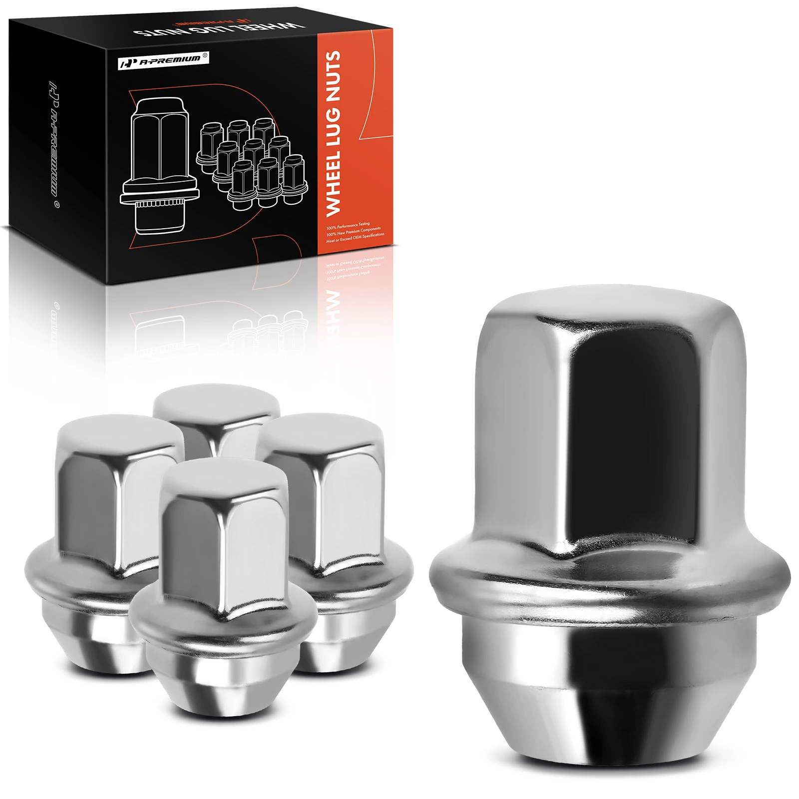 5 Pcs Front or Rear M12-1.5 Wheel Lug Nut