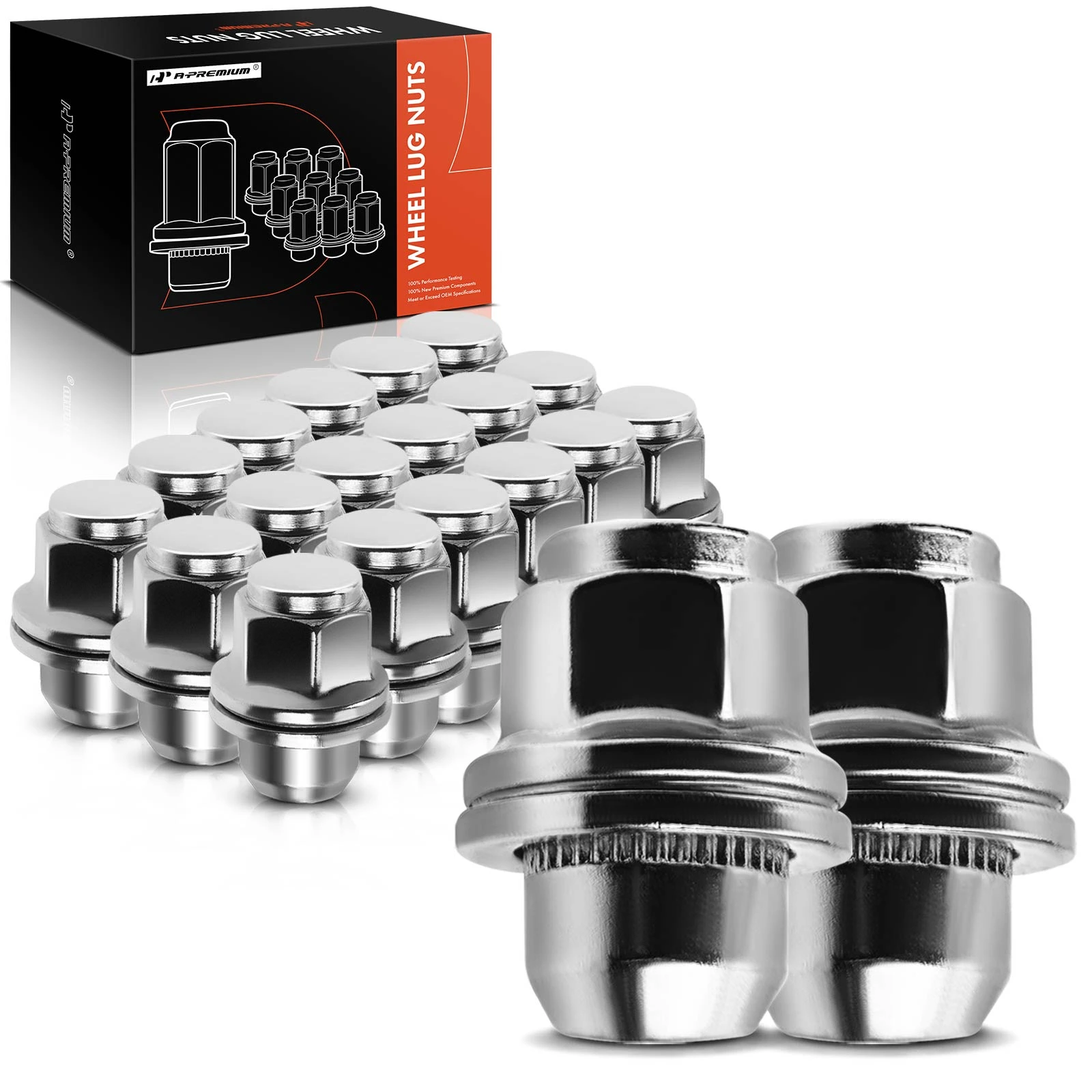 20 Pcs Front & Rear M12-1.25 Wheel Lug Nut