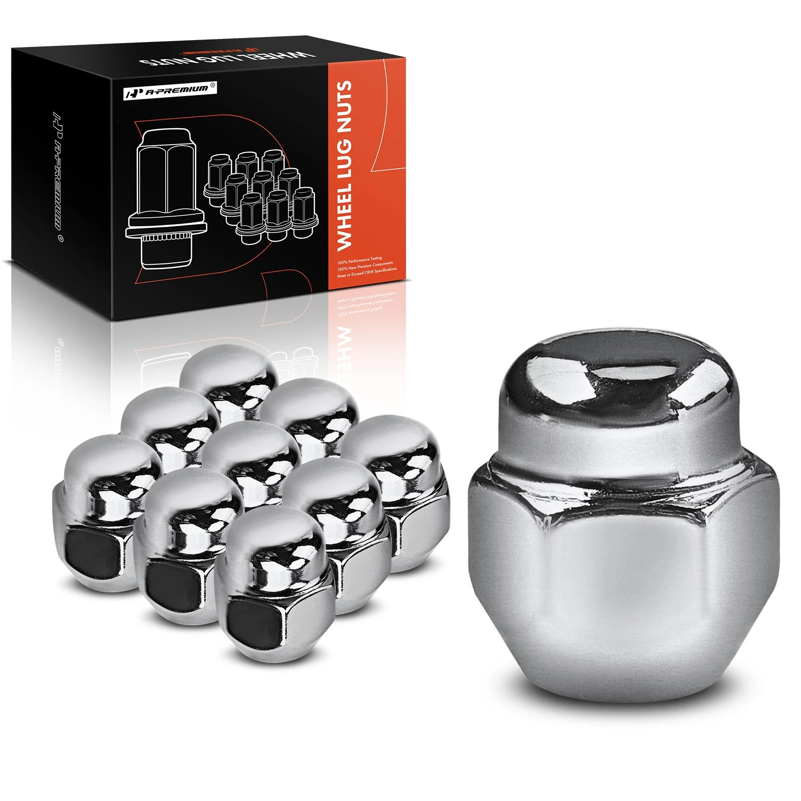 10 Pcs Front or Rear M12-1.25 Wheel Lug Nut