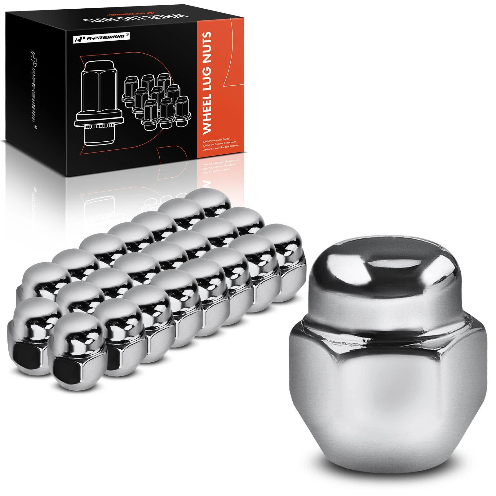 24 Pcs Front & Rear M12-1.25 Wheel Lug Nut