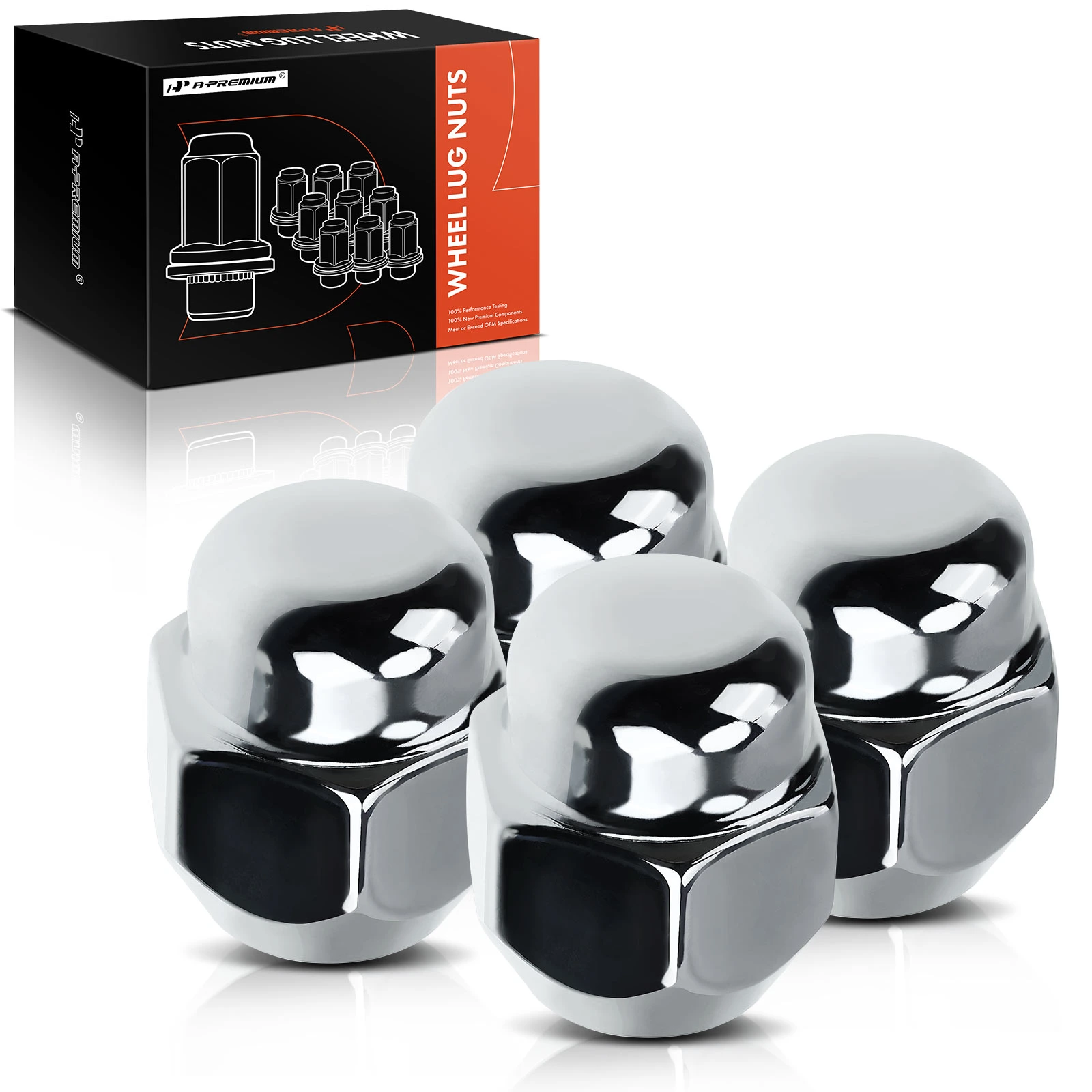 4 Pcs Front or Rear M12-1.25 Wheel Lug Nut