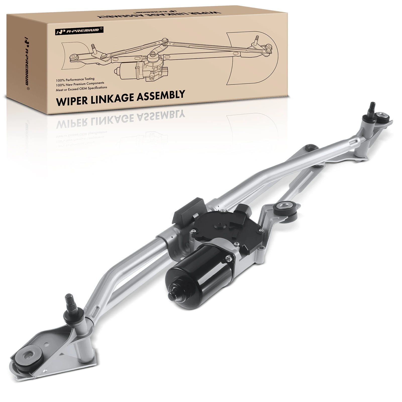 Front Windshield Wiper Linkage & Motor Assembly