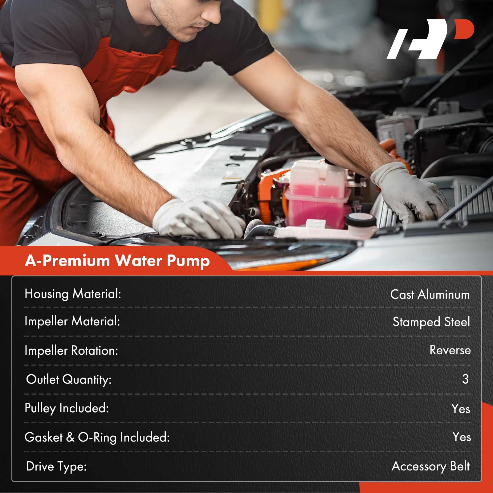 Engine Water Pump with Gasket for Dodge Dakota Ram 1500 2500 3500 Pickup Jeep