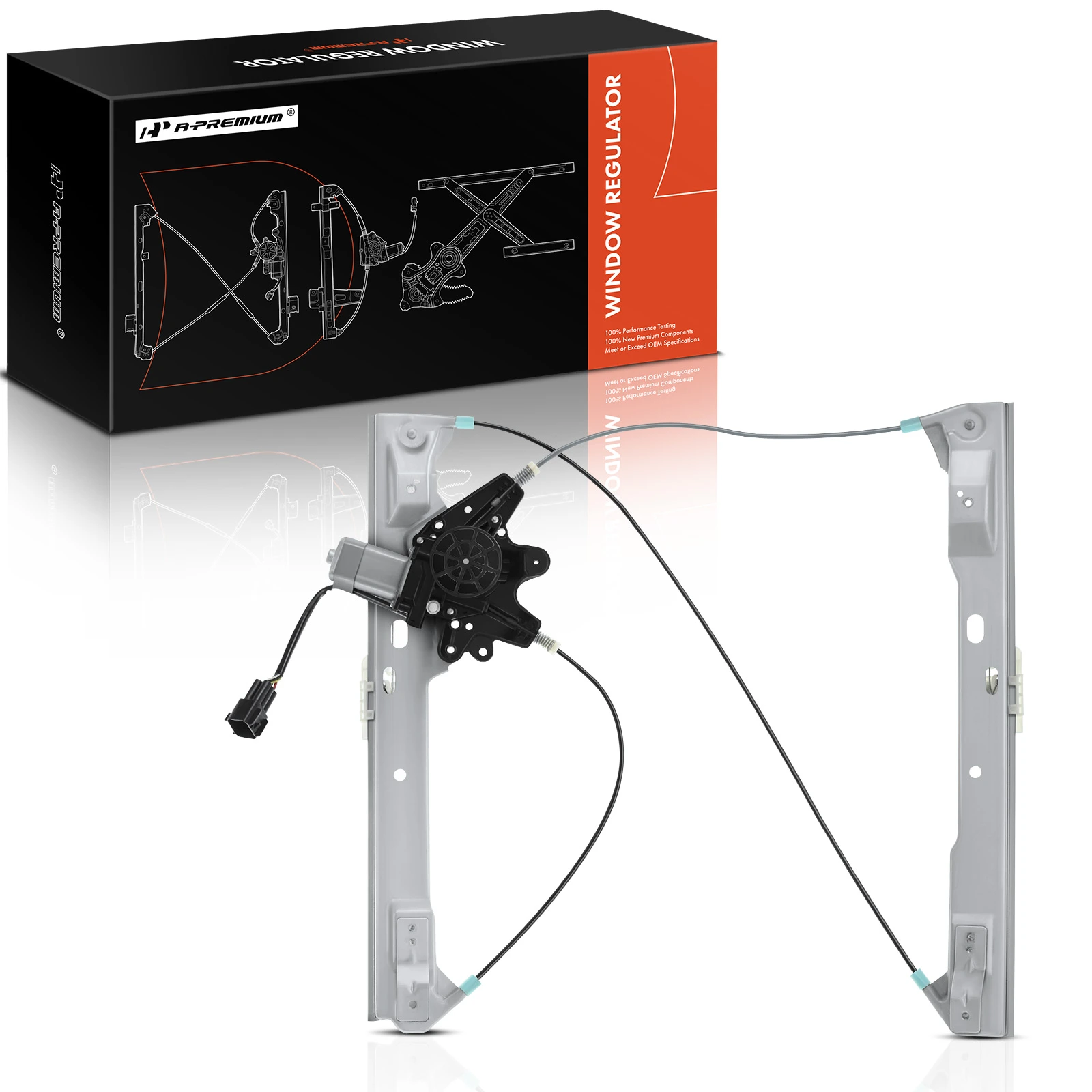 Front Passenger Power Window Regulator with Motor