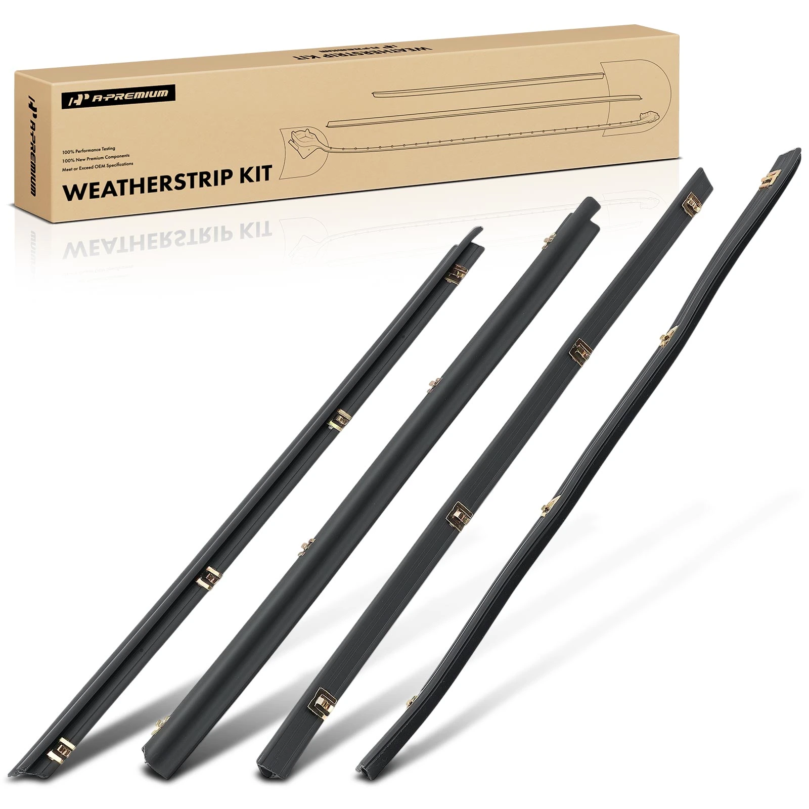 4 Pcs Inner & Outer Window Scraper Weatherstrip Seal for 1981-1985 Jeep Scrambler