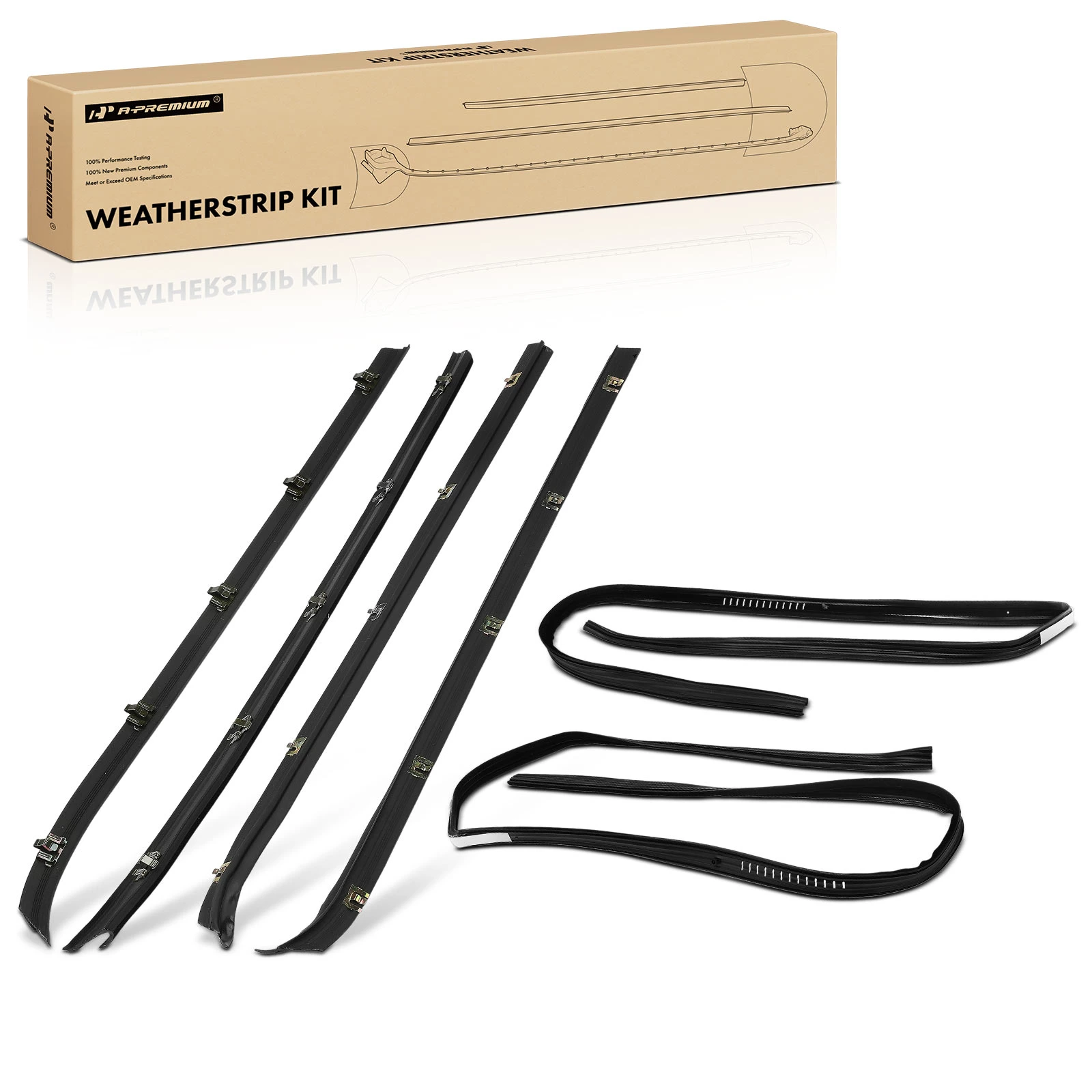 6 Pcs Front Window Sweep & Window Channel for 1982-1987 Chevrolet S10