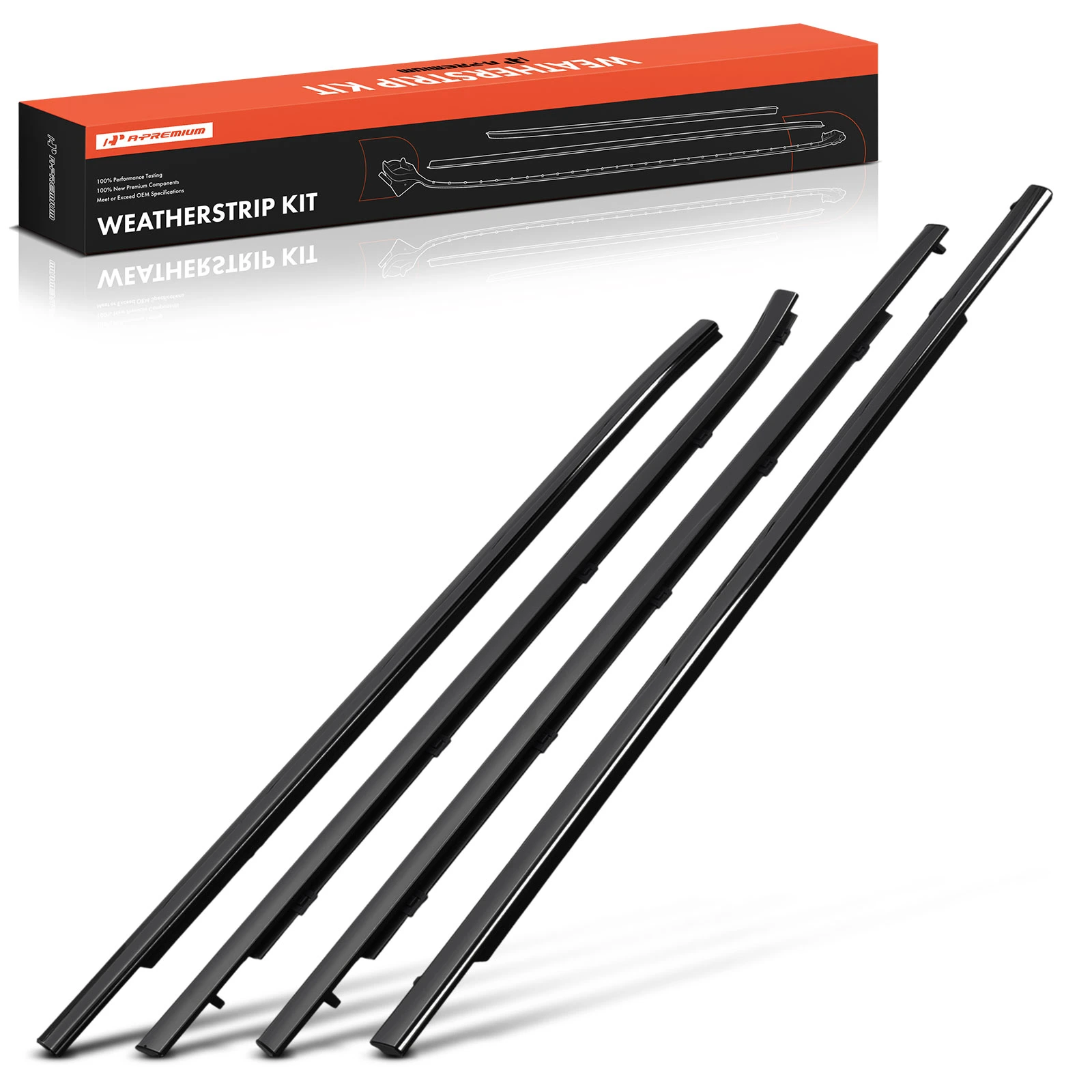 4 Pcs Front & Rear Weatherstrip Window Seales Kit