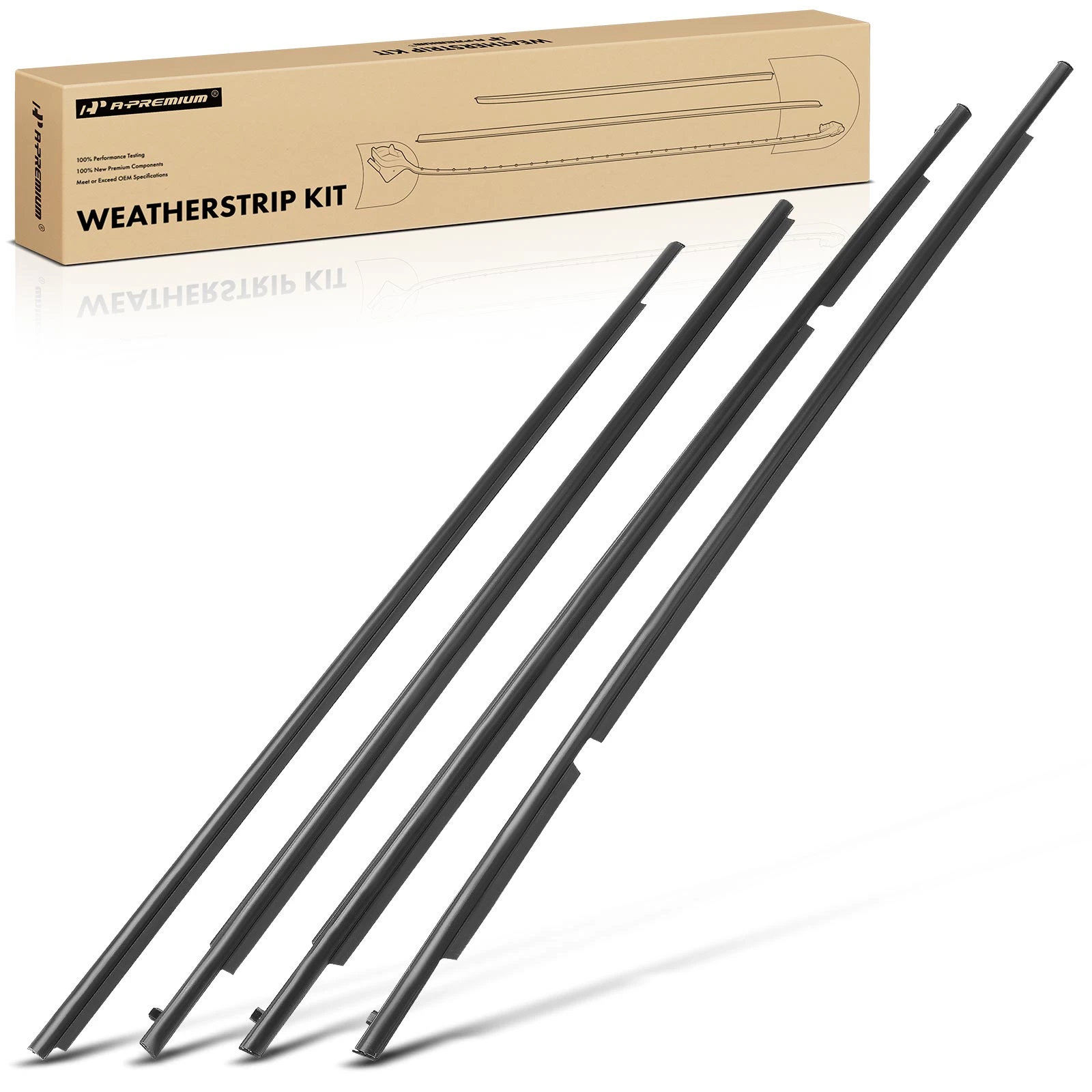 4 Pcs Door Belt Molding Weatherstrip