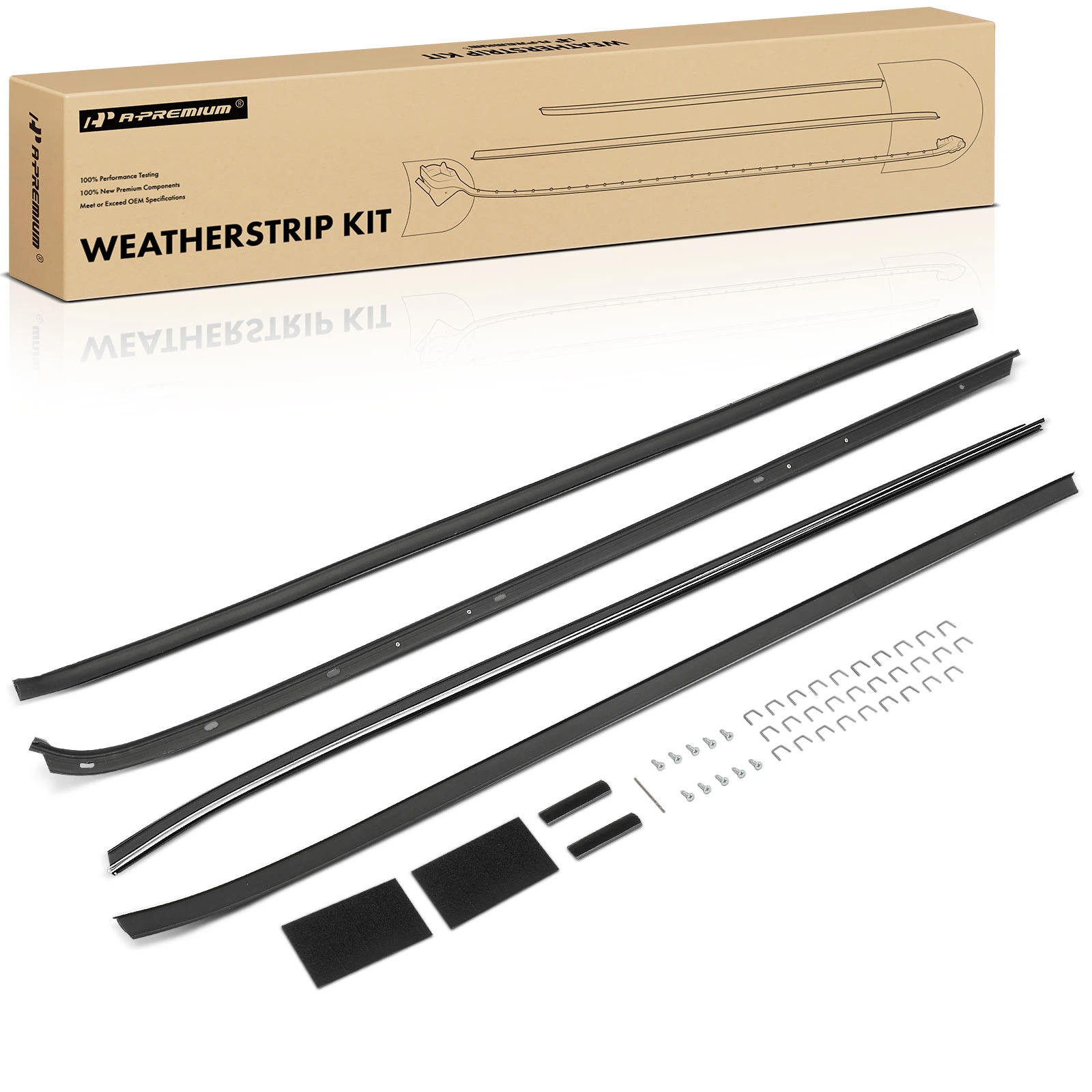 4 Pcs Driver & Passenger Weather Stripping Kit