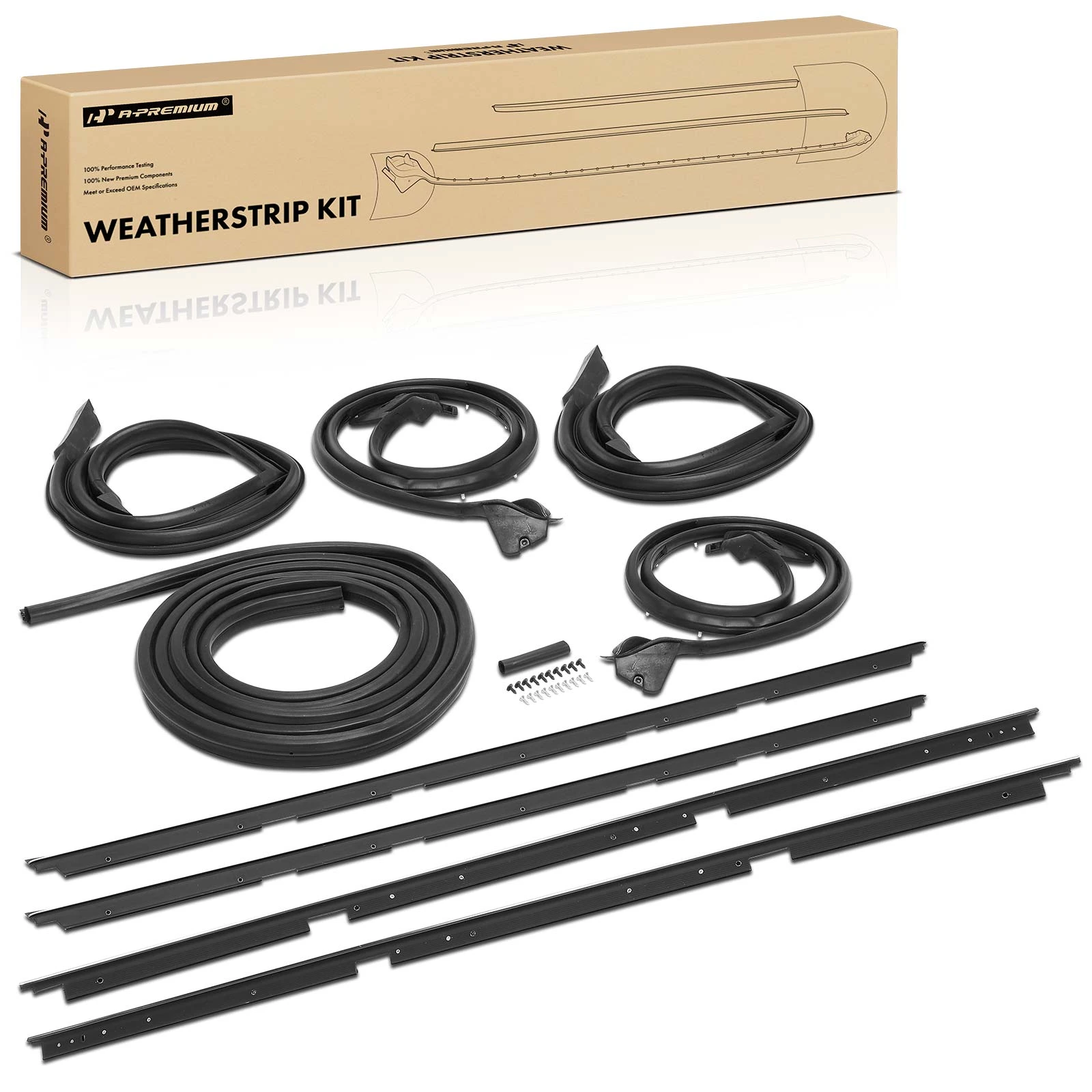 9 Pcs Roof Rail Window Door Trunk Weatherstrip Seal