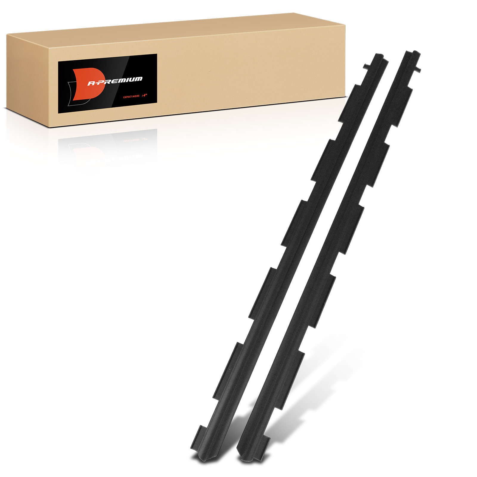 2 Pcs Outer Front Window Weatherstrip Seal