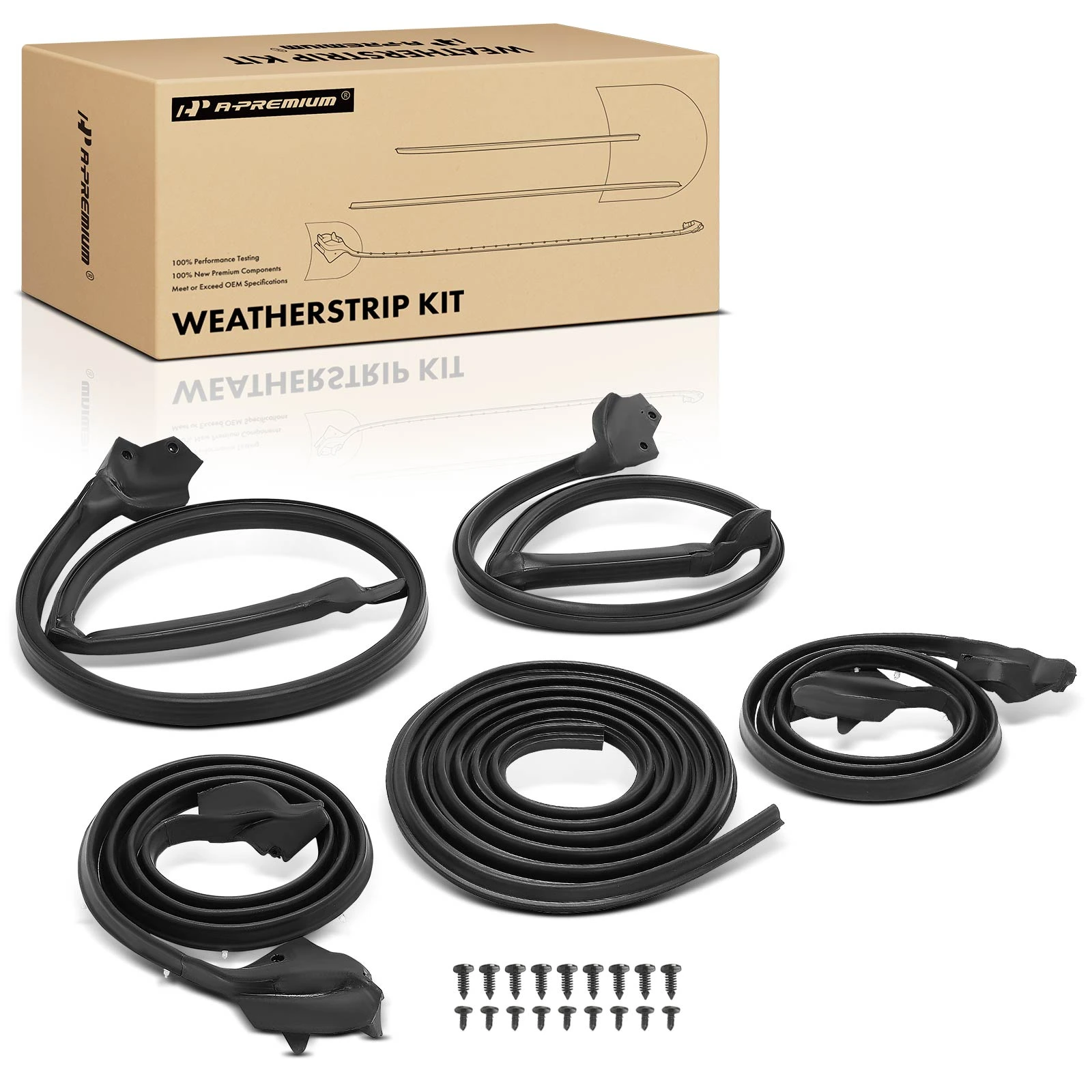 5 Pcs Driver & Passenger Weatherstrip Seals Kit