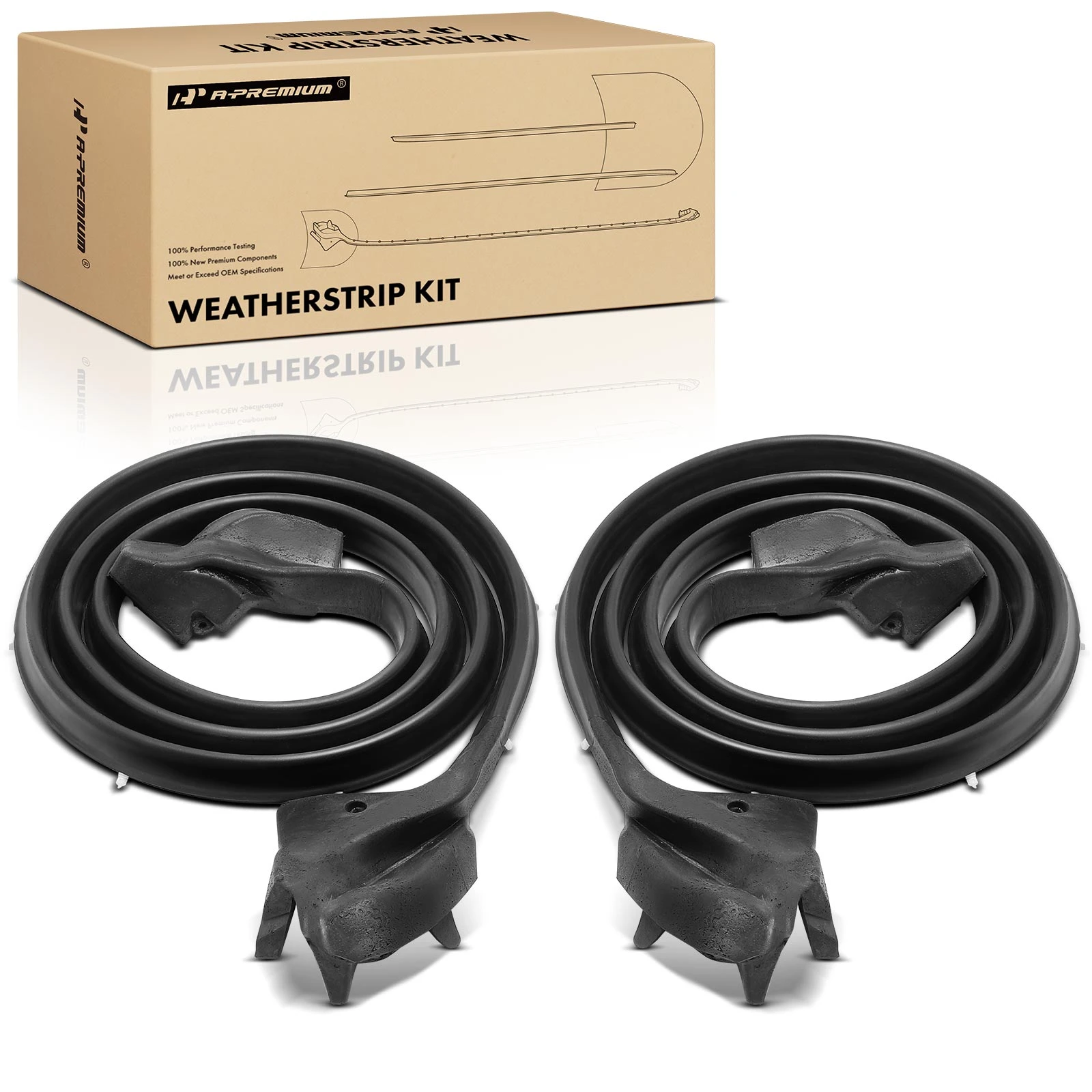 2 Pcs Driver & Passenger Door Weatherstrip Seal