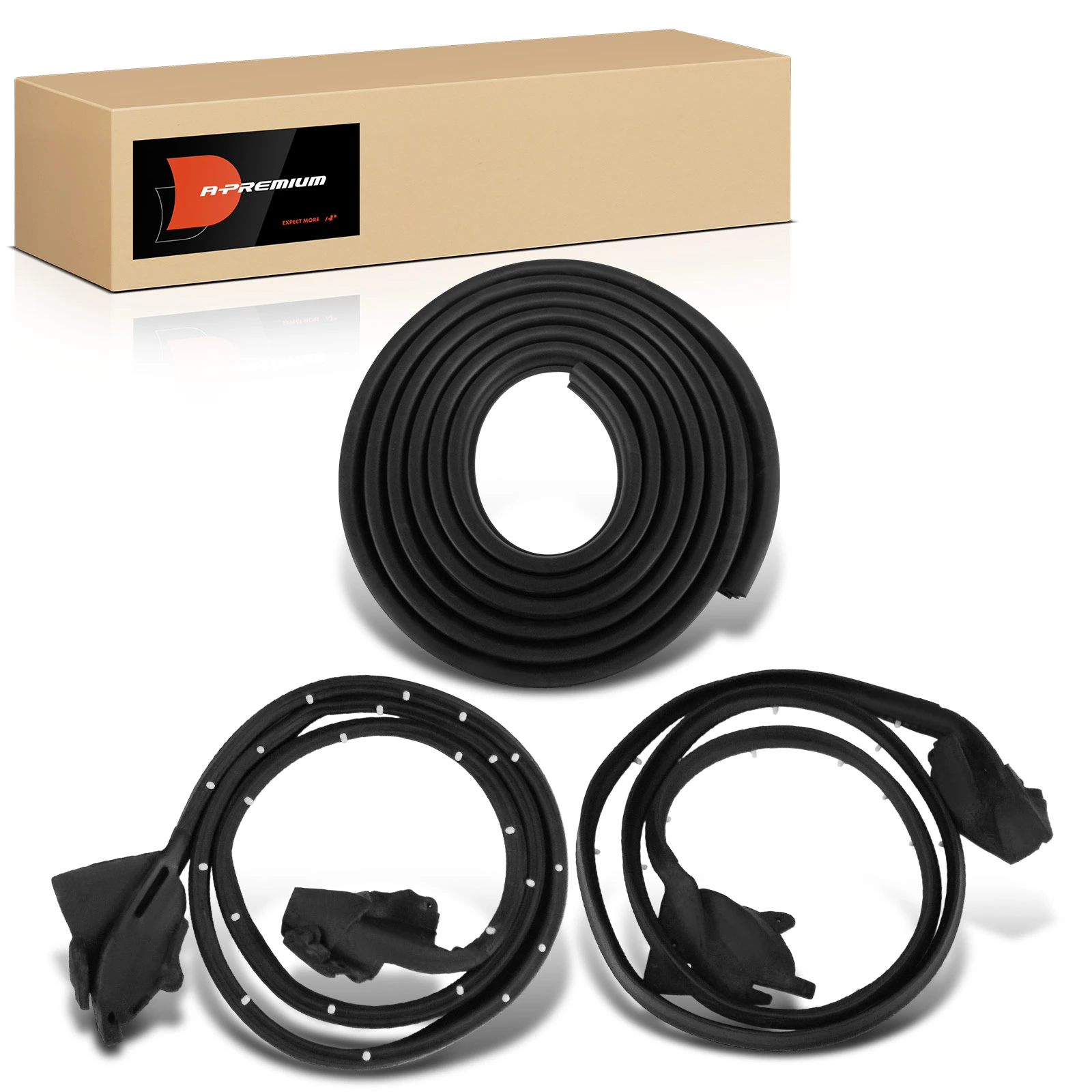 3 Pcs Door Driver & Passenger Seal Weatherstrip Seal