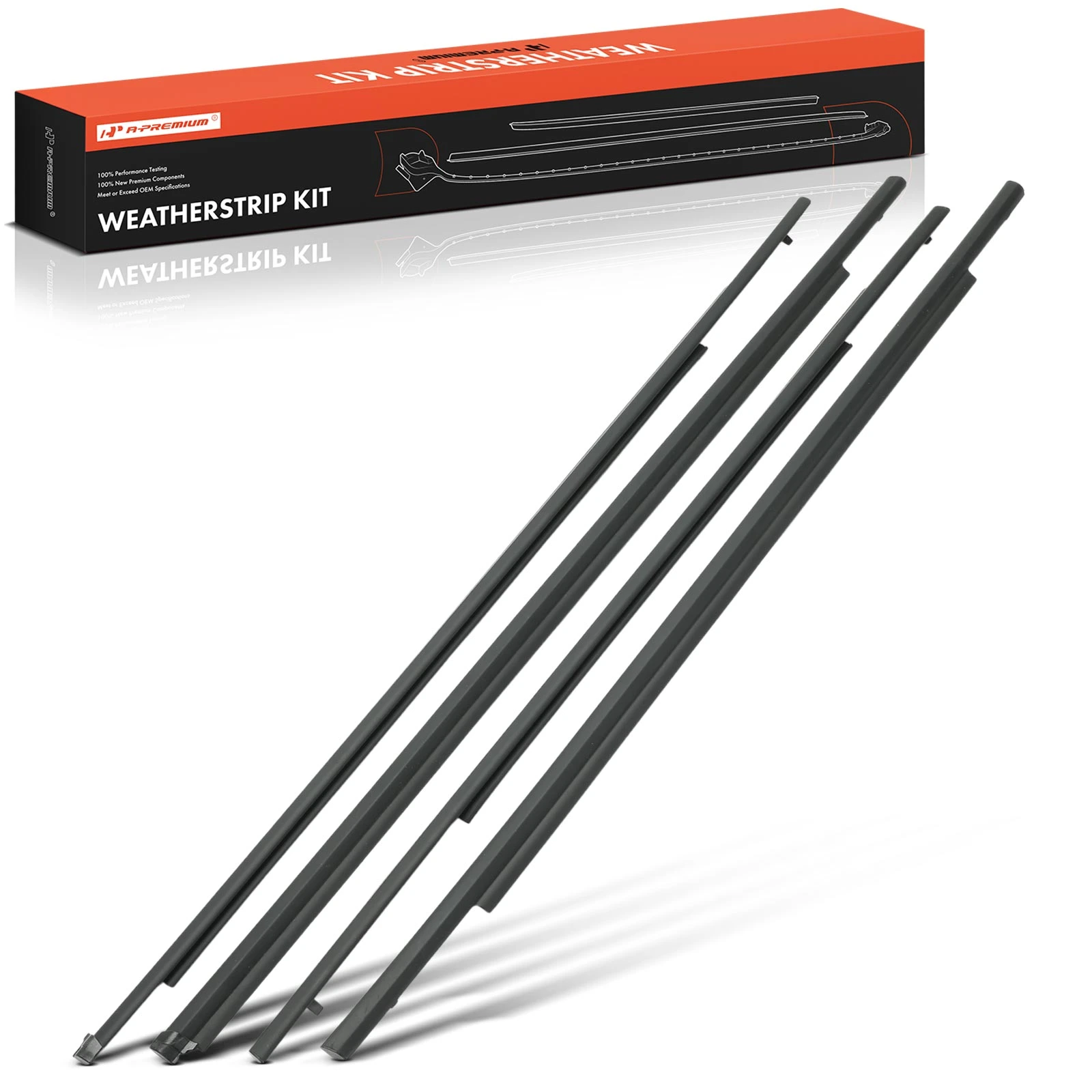 4 Pcs Front & Rear Door Belt Weatherstrip for 2011-2023 Mitsubishi Outlander Sport