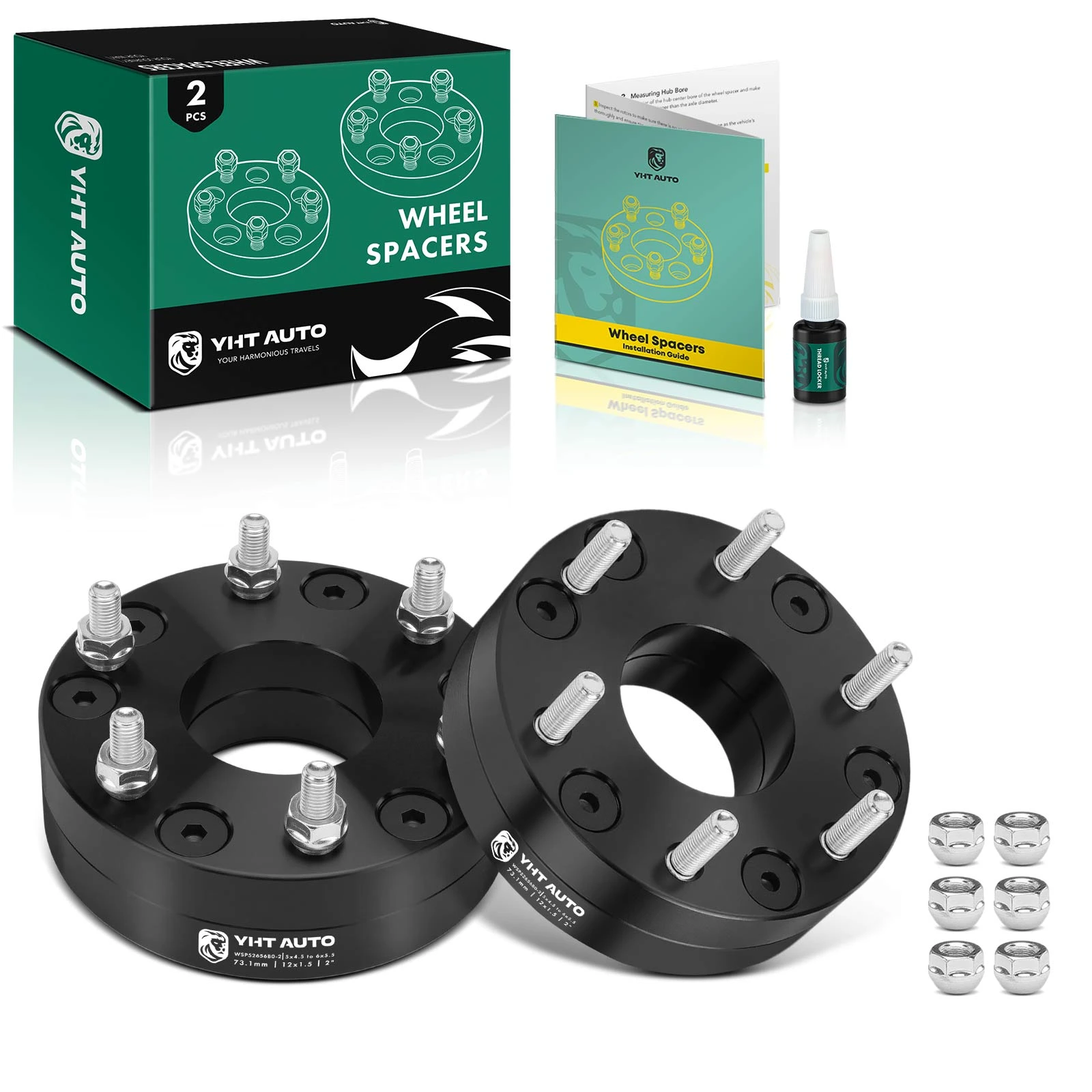 2 Pcs 5x4.5" to 6x5.5" Wheel Adapter 12x1.5" 73.1mm 2" for 1997-1999 2001-2003 Acura CL