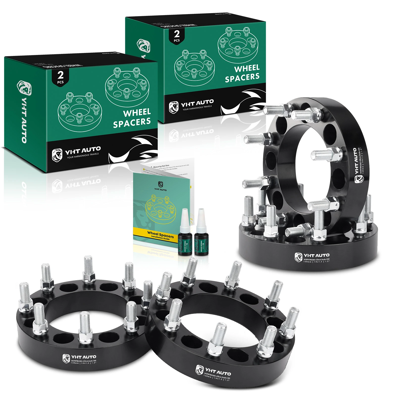 4 Pcs 1.5 inches Black 8x6.5 to 8x7.086 inches Wheel Adapters M14x1.5 130mm for 1989 1991 1993 1998 2000 Chevrolet C3500