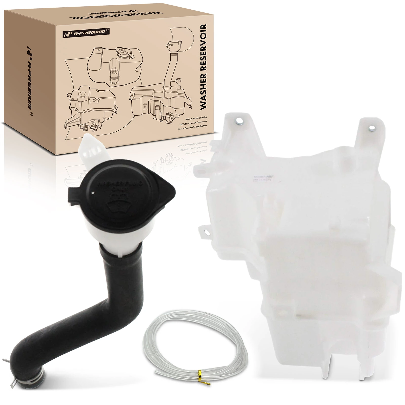 Windshield Washer Reservoir Tank with Cap & Pump &Sensor