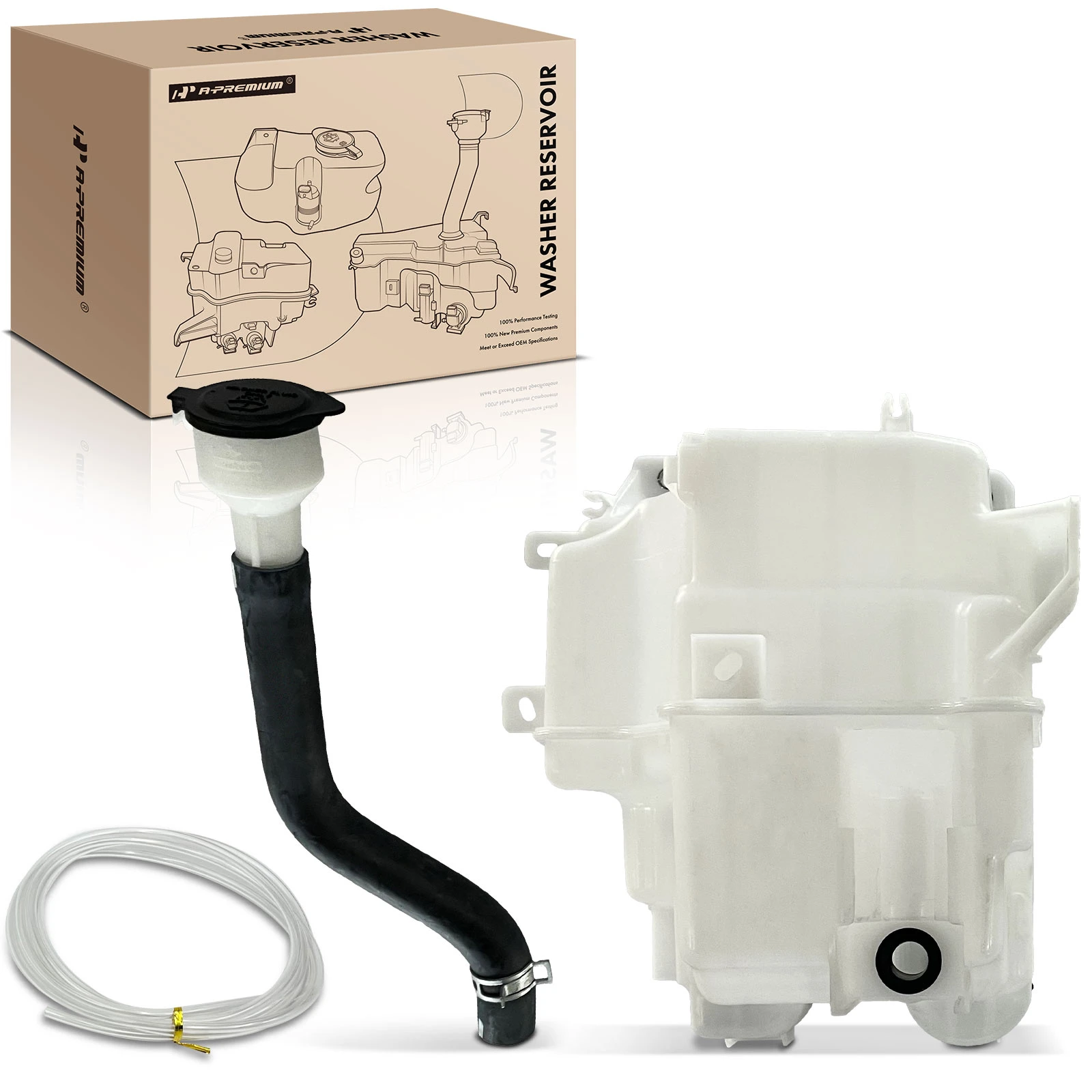 Windshield Washer Reservoir Tank with Cap & Pump & Sensor