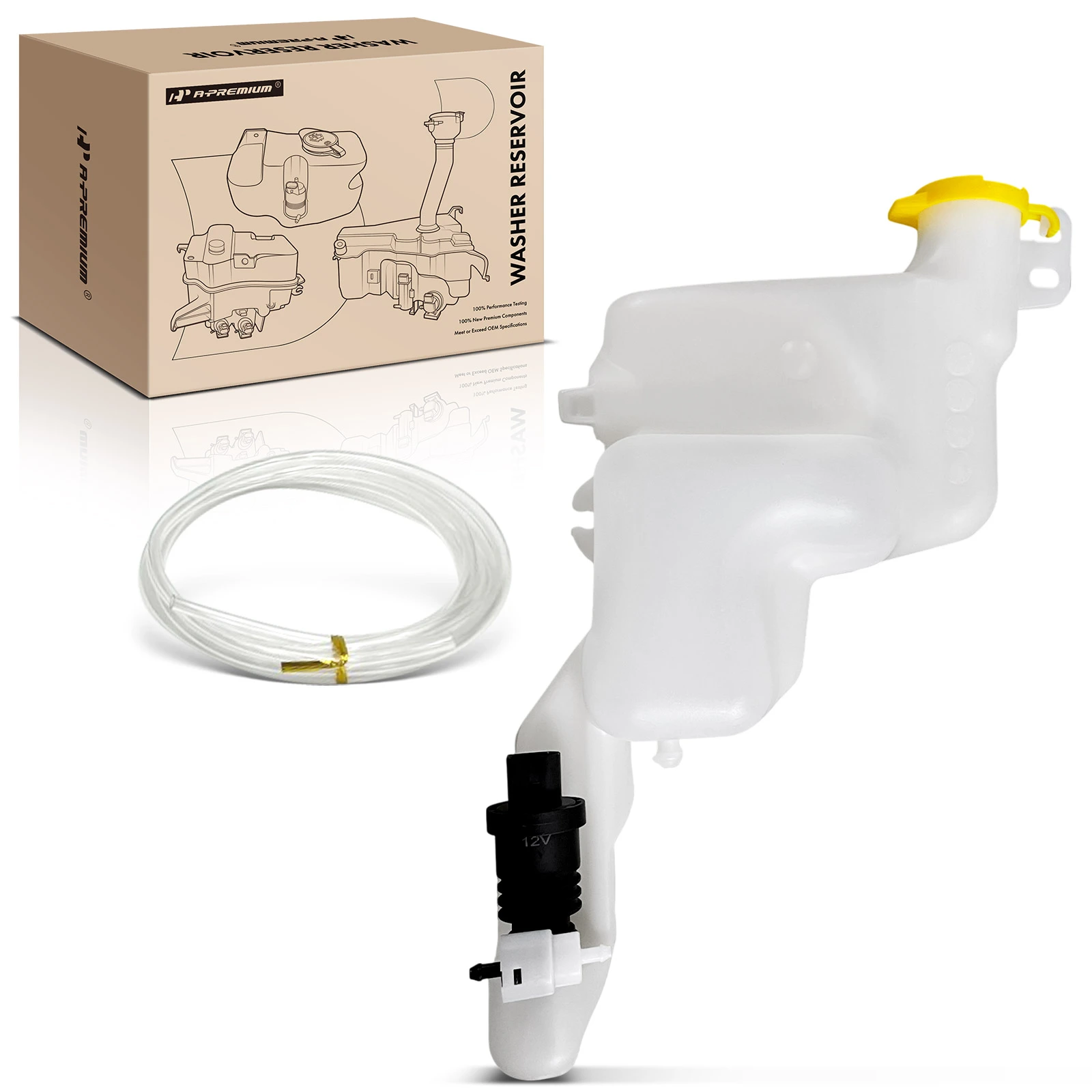 Windshield Washer Fluid Reservoir with Cap & Pump