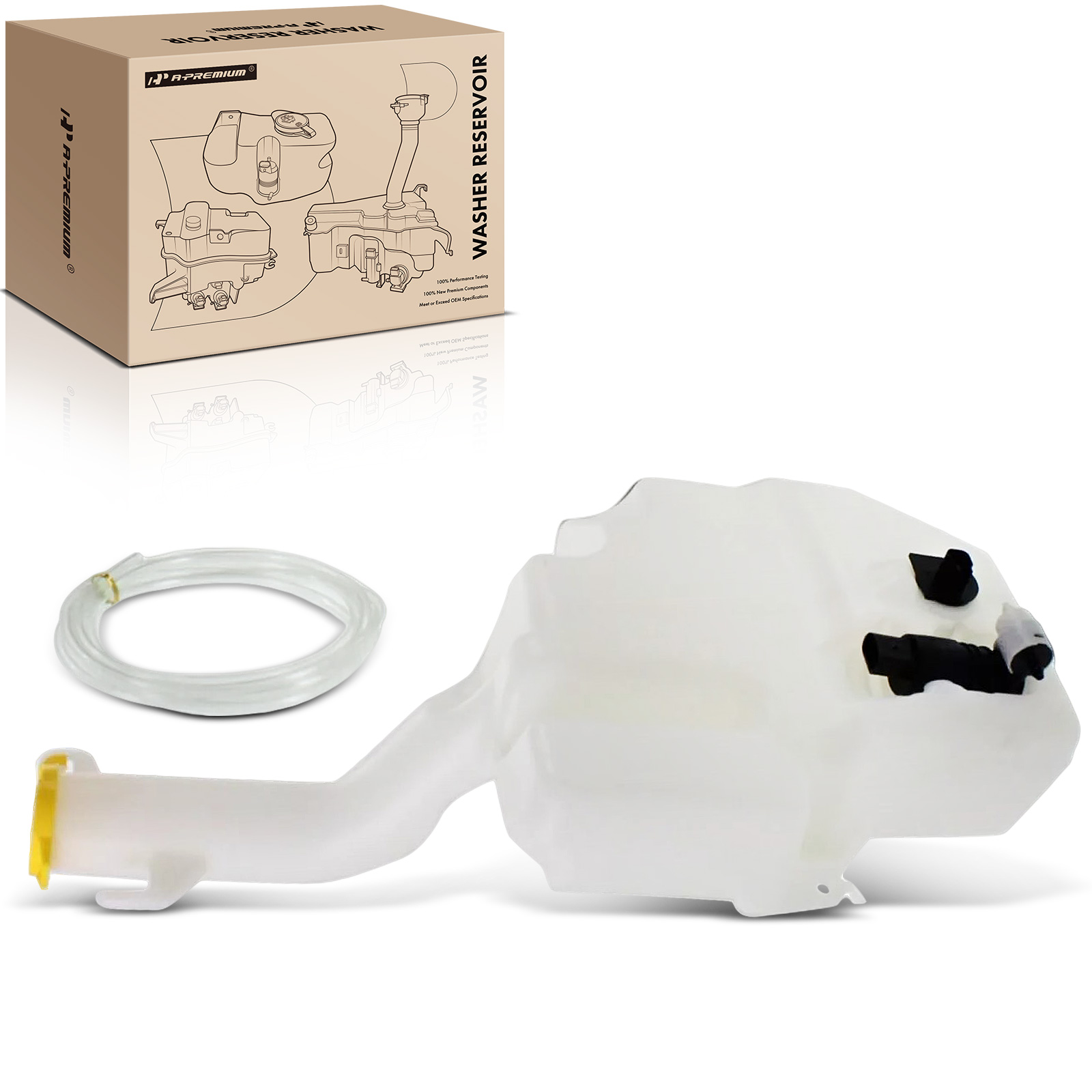 Windshield Washer Fluid Reservoir with Cap and Pump