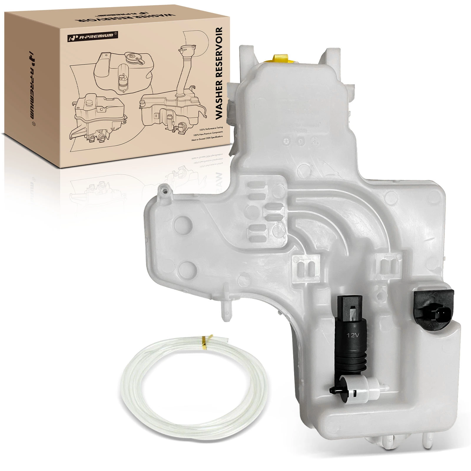 Windshield Washer Reservoir with Pump Cap Sensor Hose