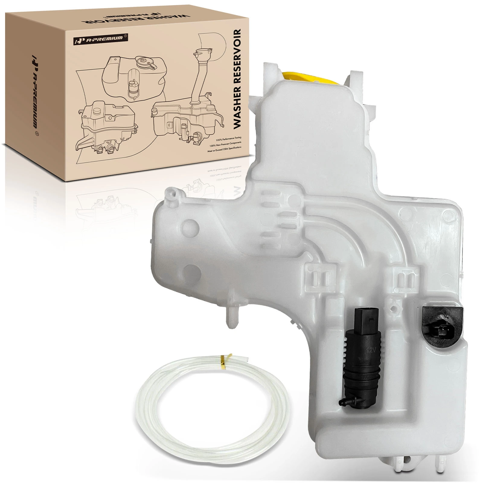 Windshield Washer Reservoir with Pump Cap Sensor Hose