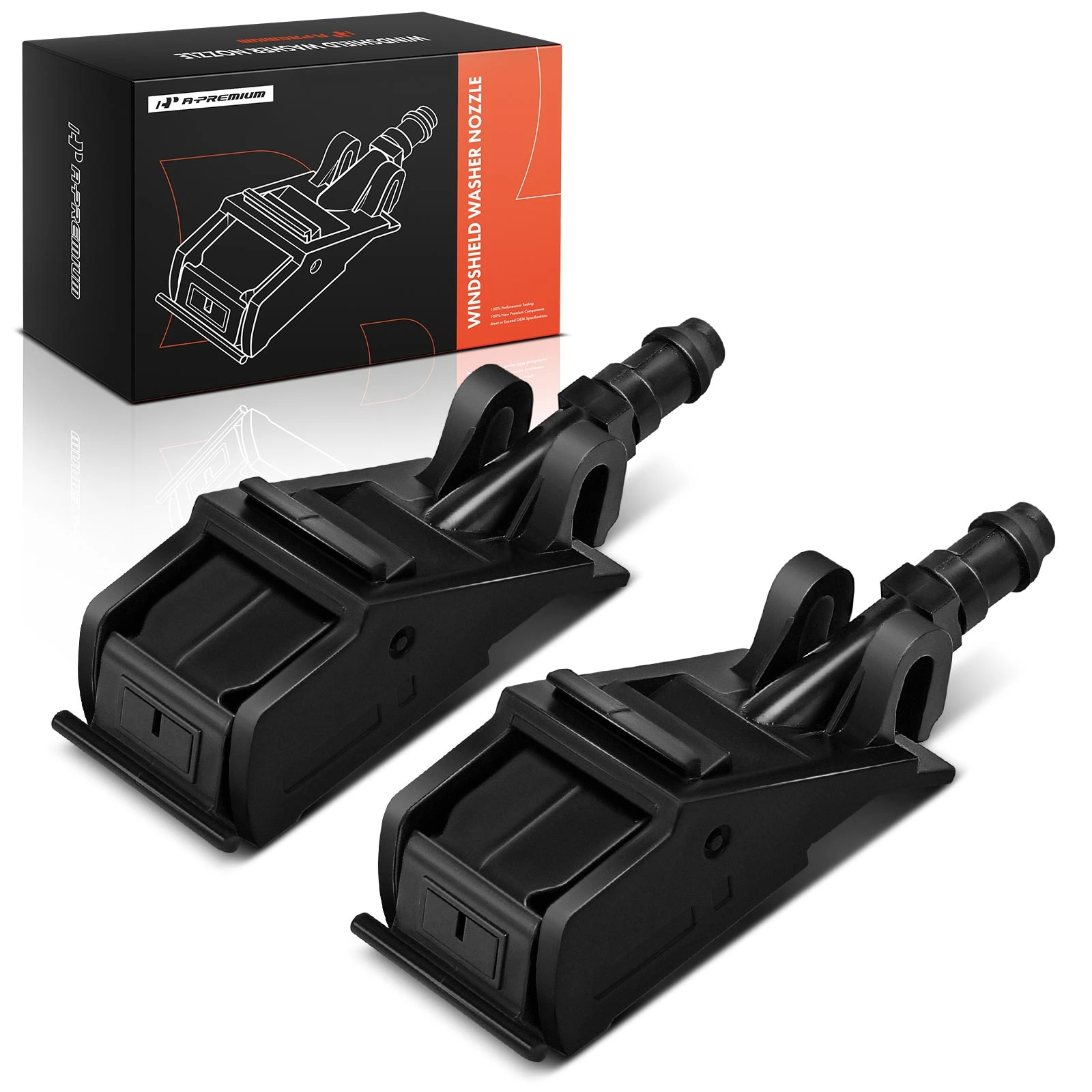 2 Pcs Driver & Passenger Windshield Washer Nozzle