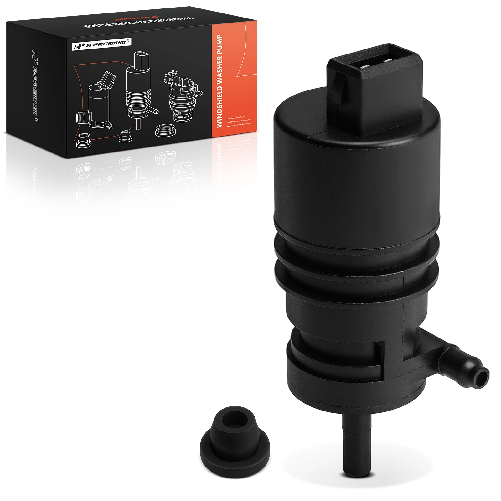 Front or Rear Windshield Washer Pump with Rubber Grommet