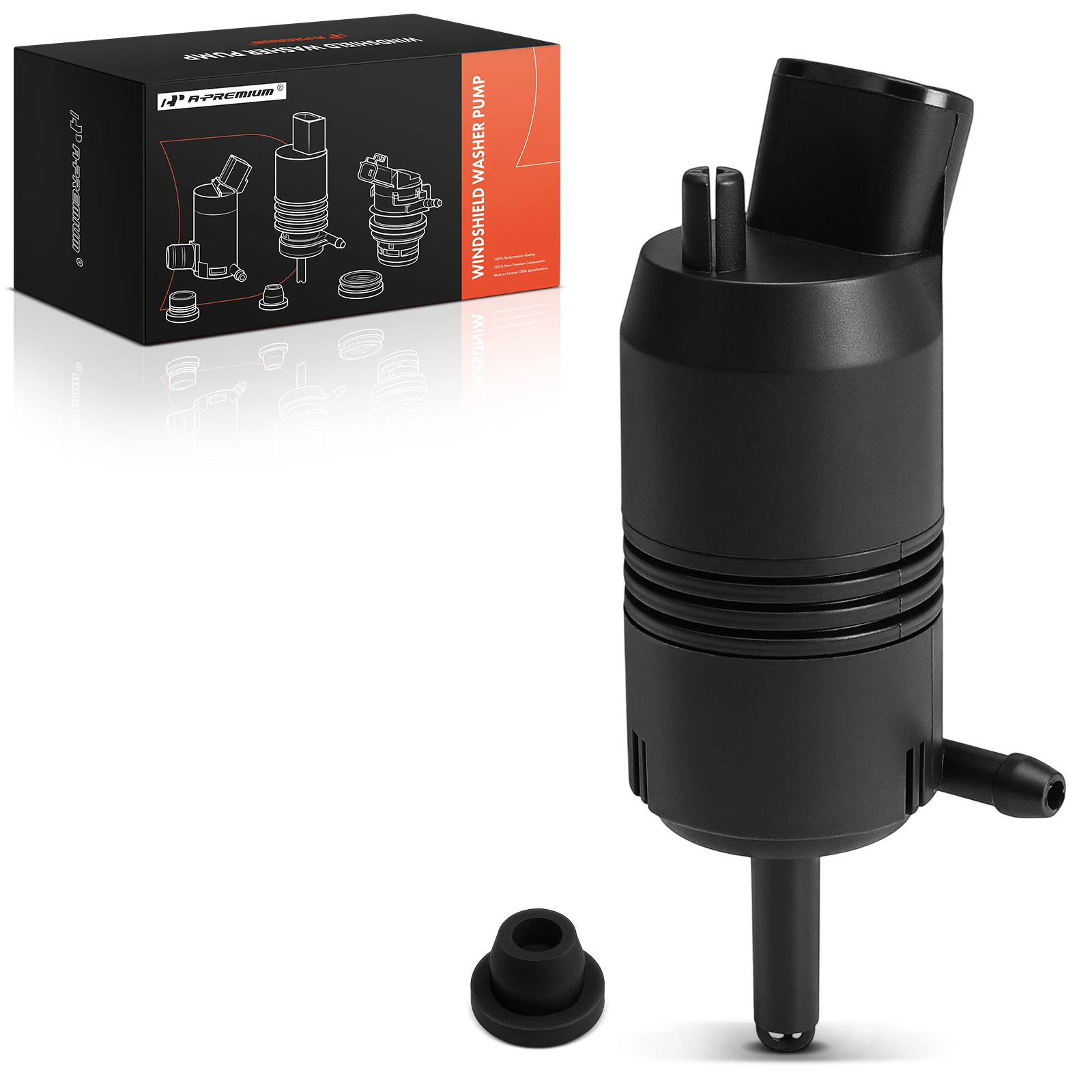 Front or Rear Windshield Washer Pump with Rubber Grommet