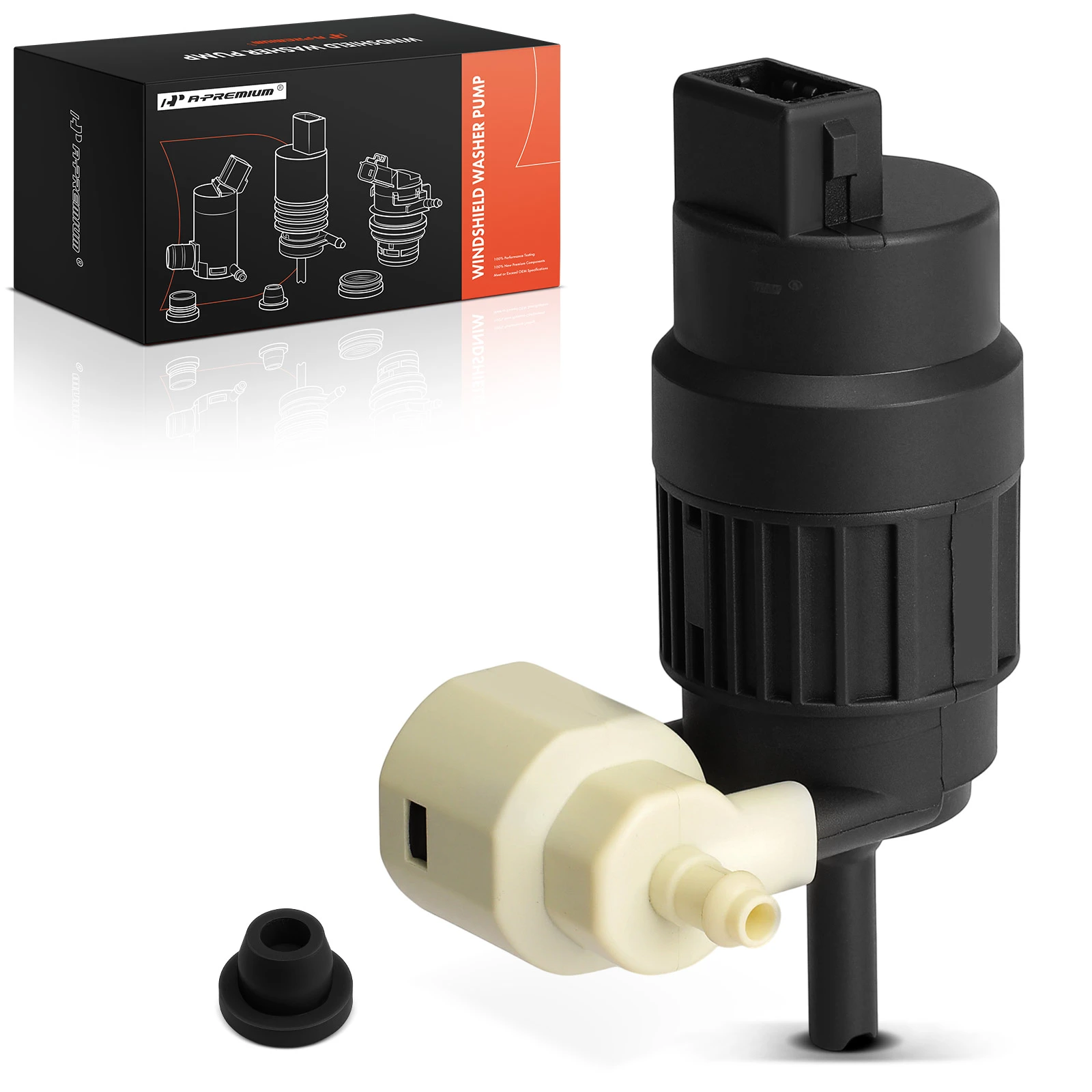 Windshield Washer Pump with Rubber Grommet