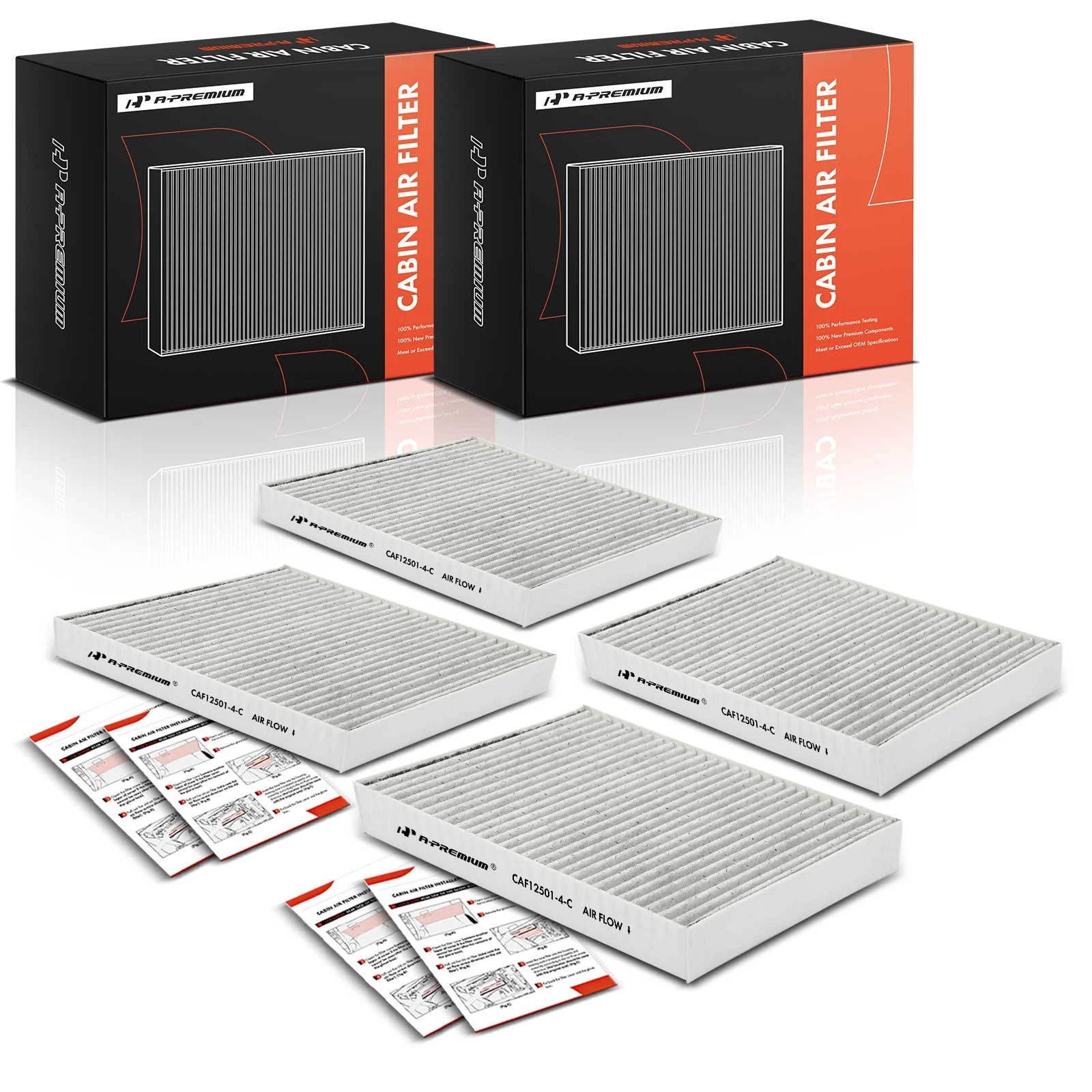 4 Pcs Activated Carbon Cabin Air Filter