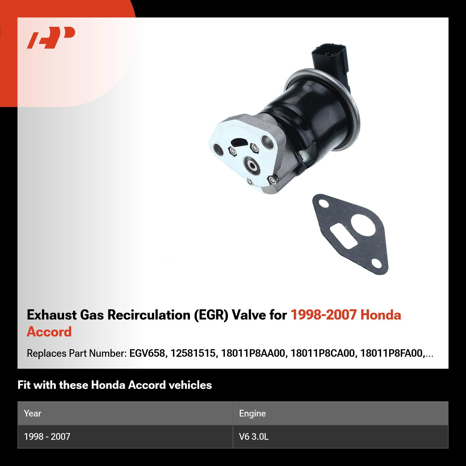 Exhaust Gas Recirculation (EGR) Valve for 1998-2007 Honda Accord