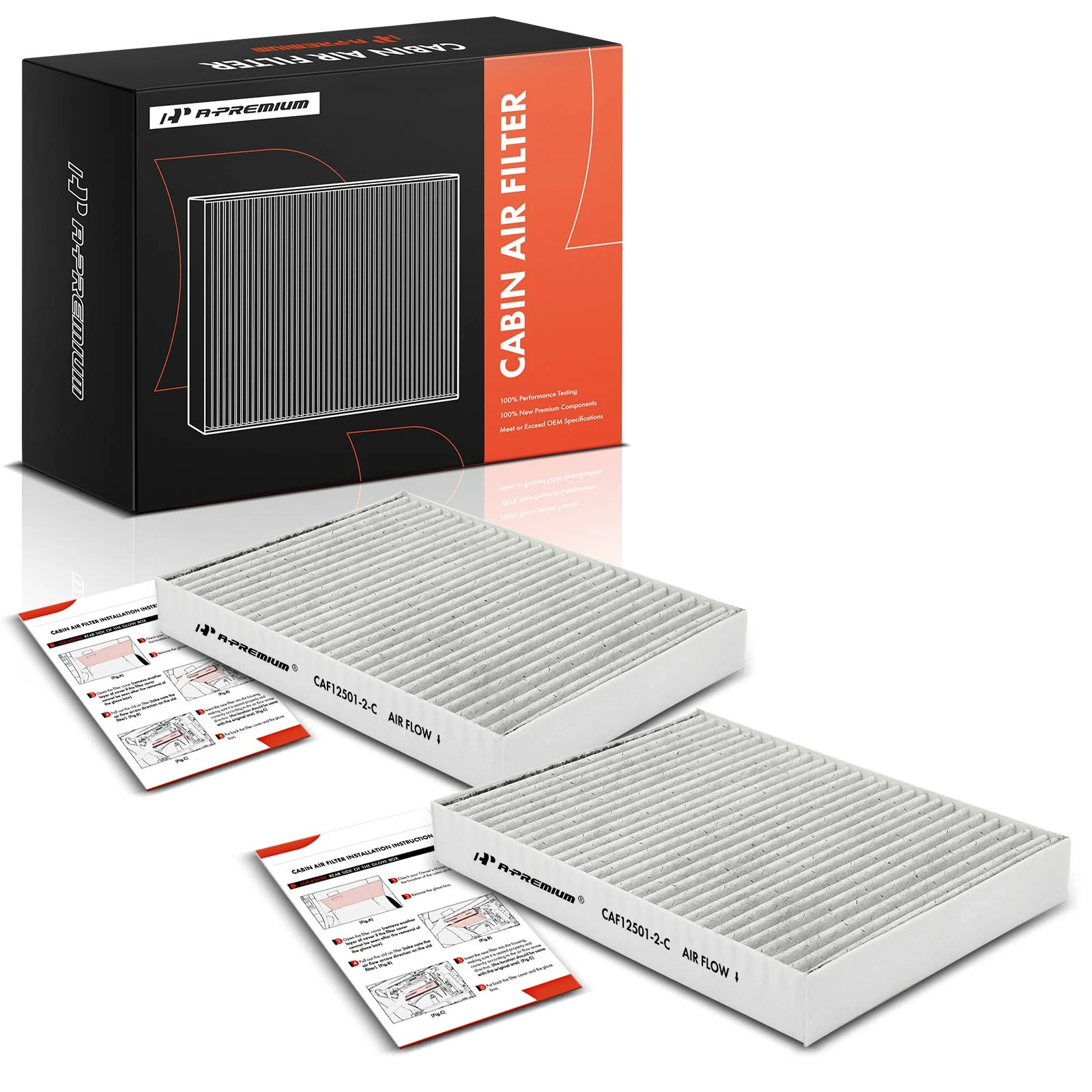 2 Pcs Activated Carbon Cabin Air Filter