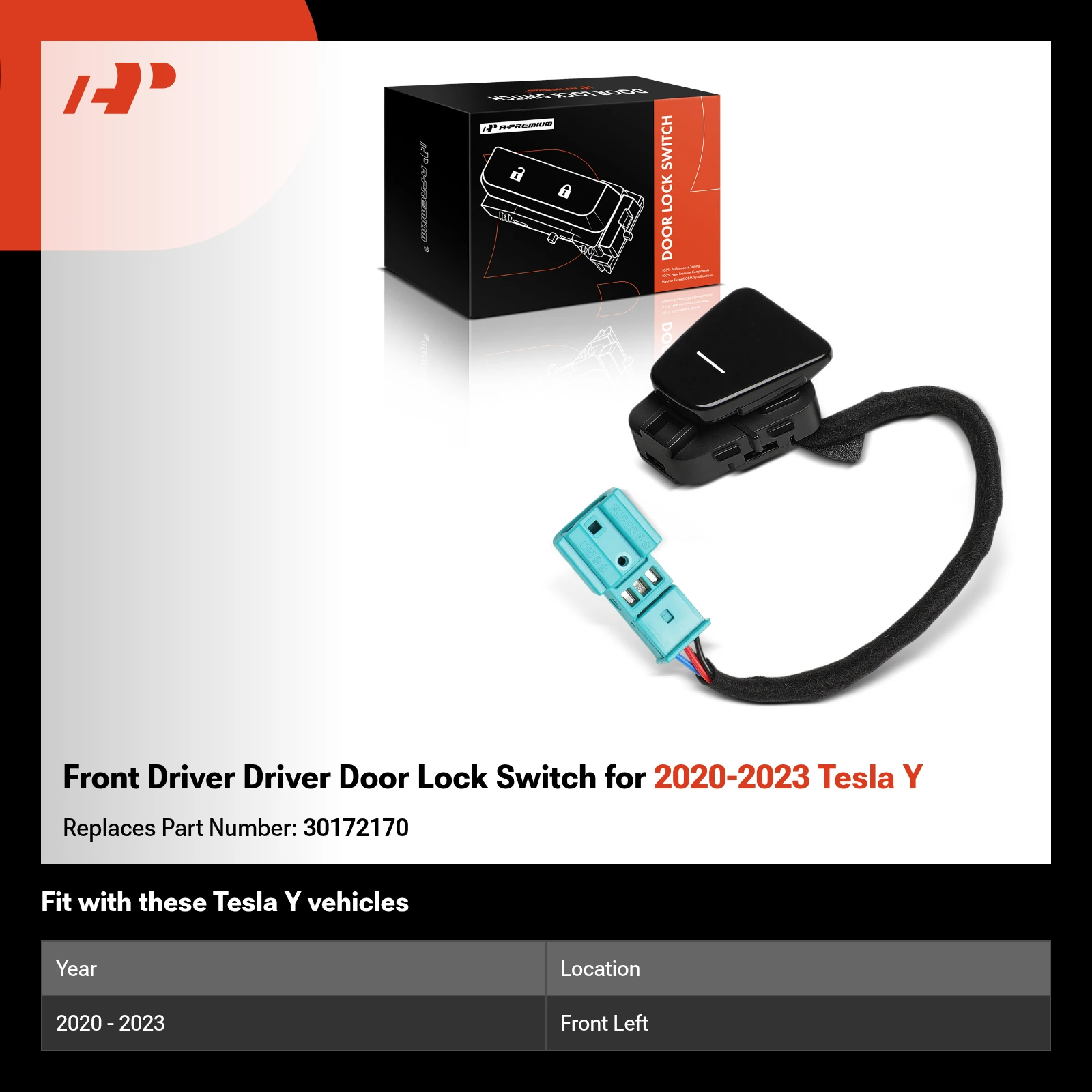 Front Driver Driver Door Lock Switch for 2020-2023 Tesla Y