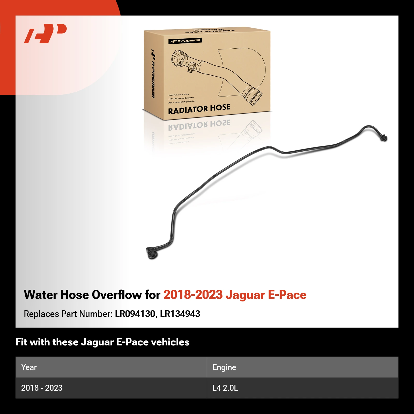 Water Hose Overflow for 2018-2023 Jaguar E-Pace