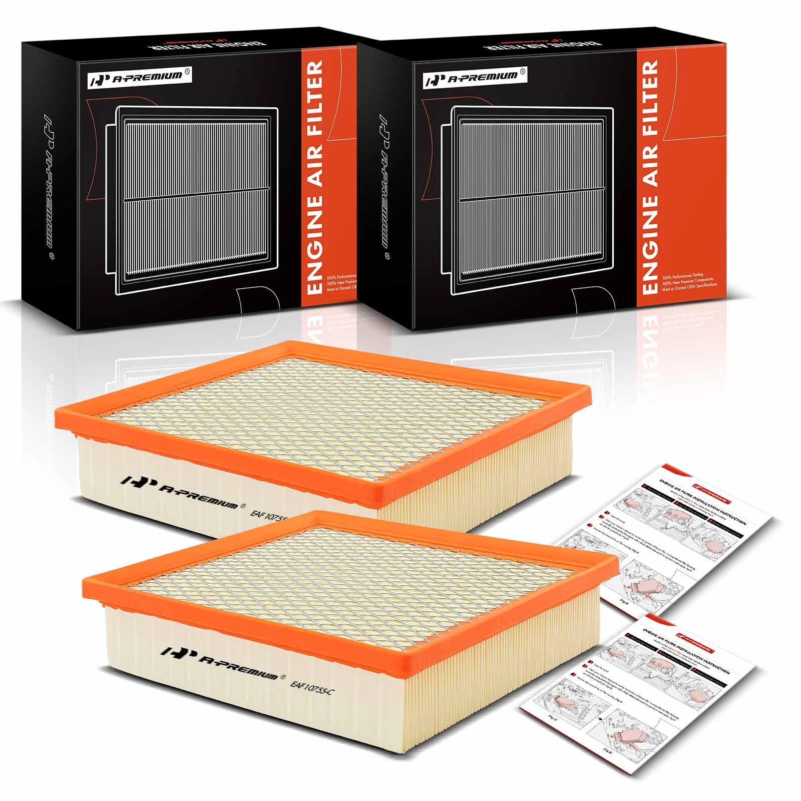 2 Pcs Engine Air Filter