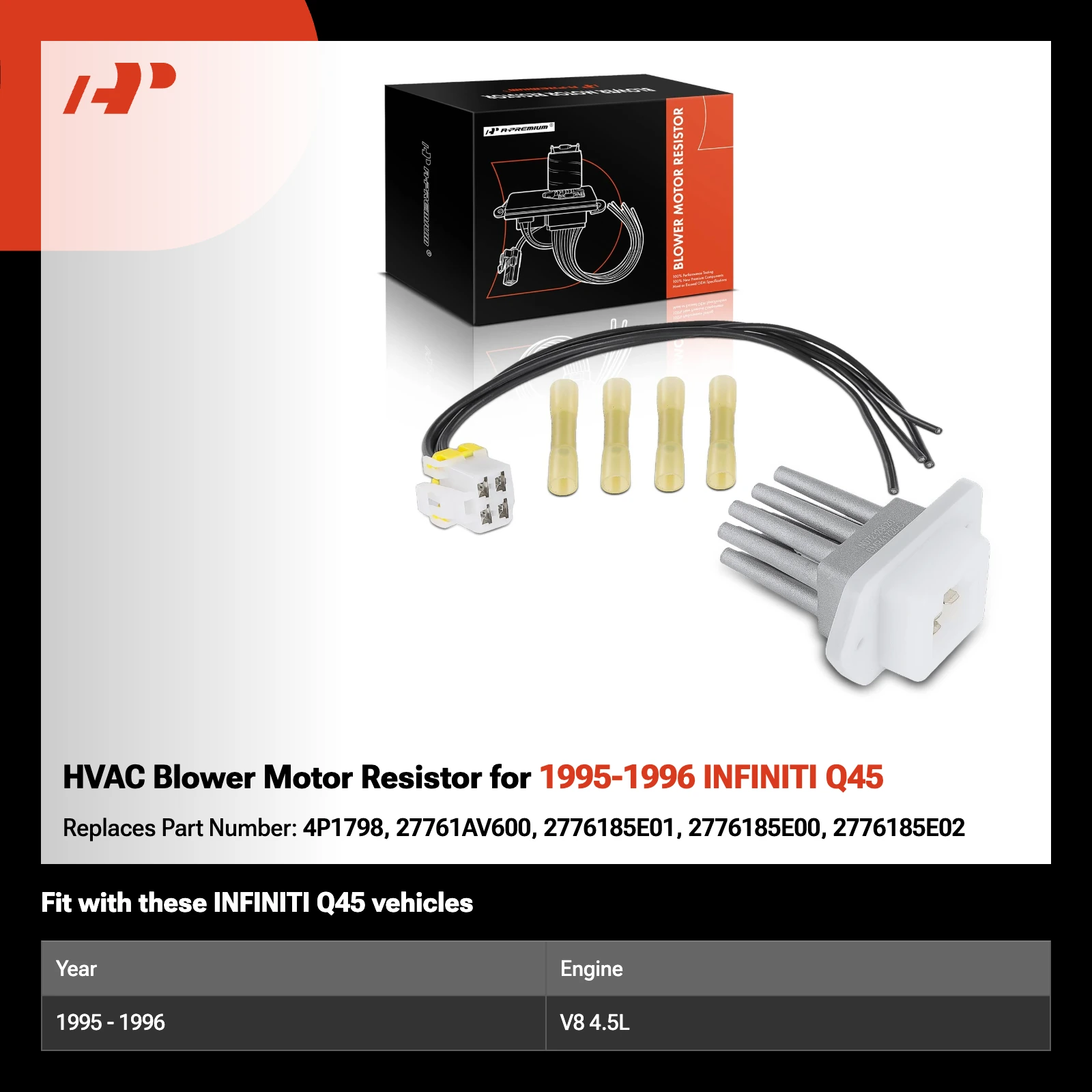 HVAC Blower Motor Resistor for 1995-1996 INFINITI Q45