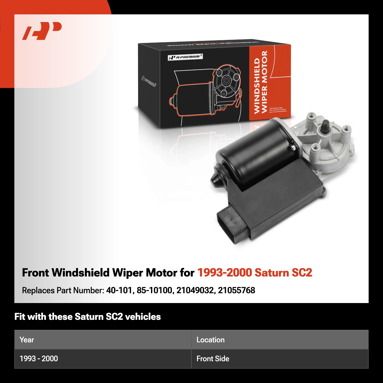 Front Windshield Wiper Motor for 1993-2000 Saturn SC2
