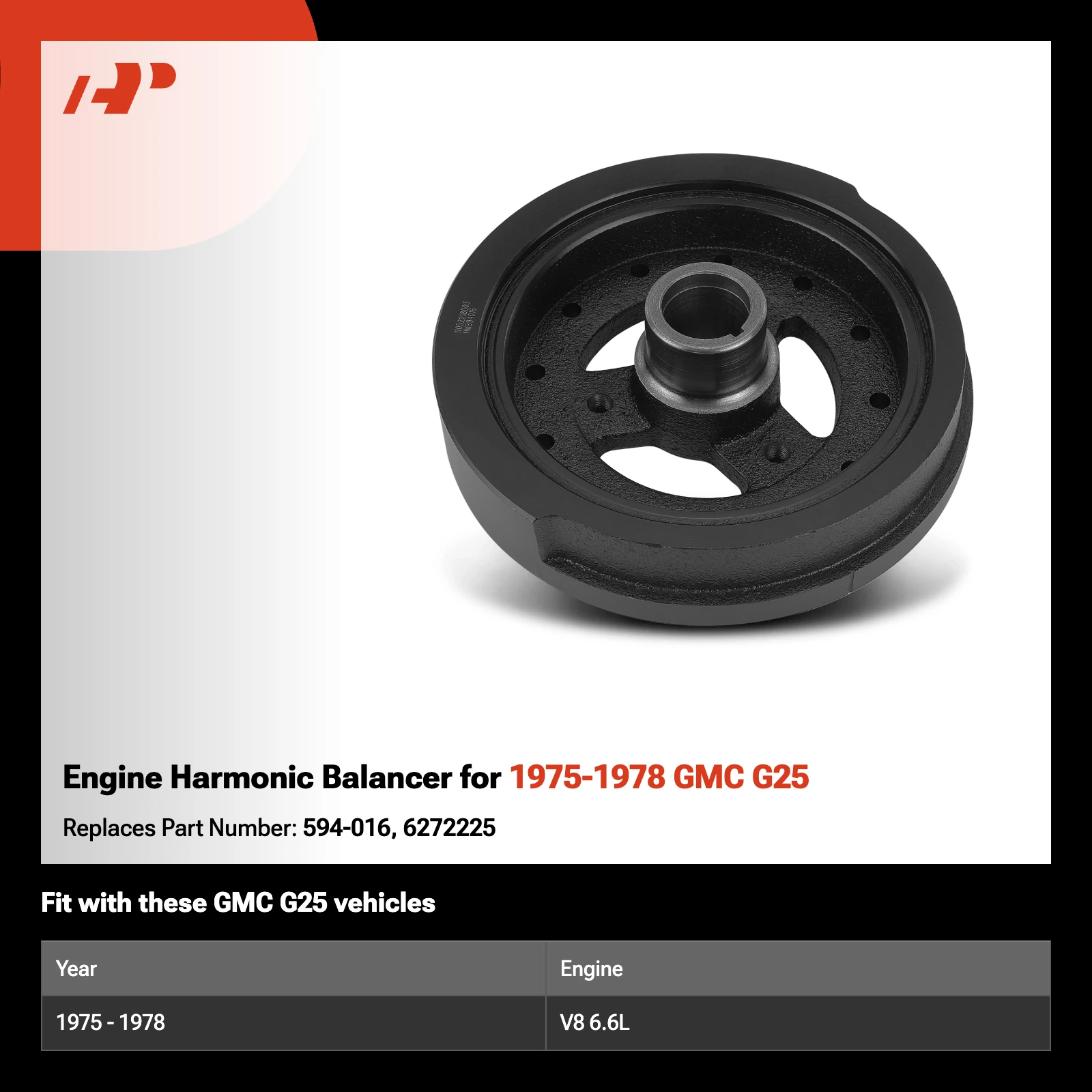 Engine Harmonic Balancer for 1975-1978 GMC G25