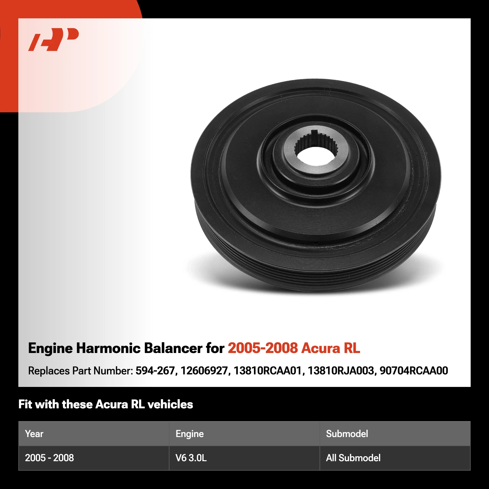 Engine Harmonic Balancer for 2005-2008 Acura RL